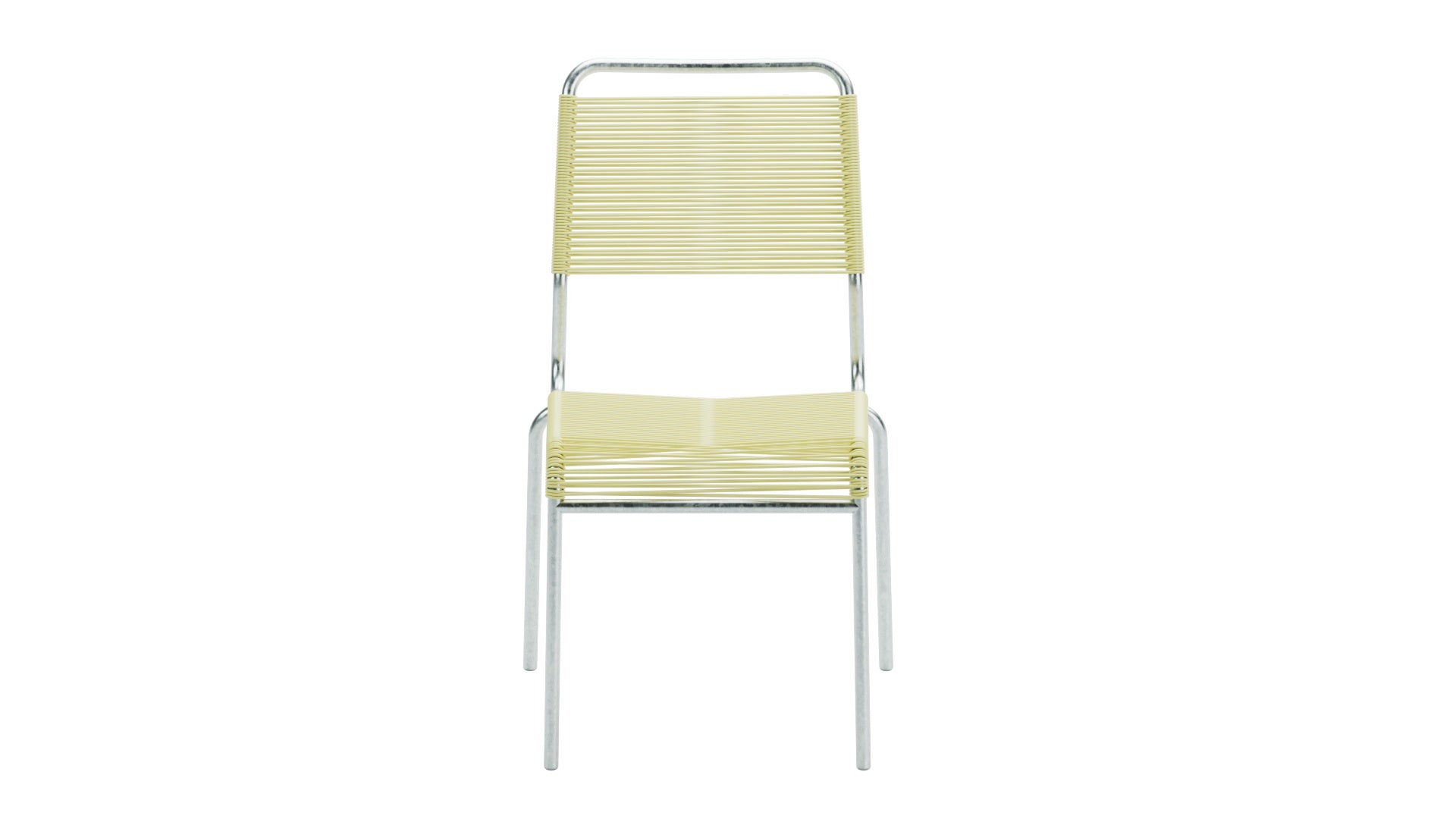 Rigi Spaghetti-Gartenstuhl ohne Armlehne Comfort in Buchsbaumgelb präsentiert im Onlineshop von KAQTU Design AG. Gartenstuhl ist von Schaffner