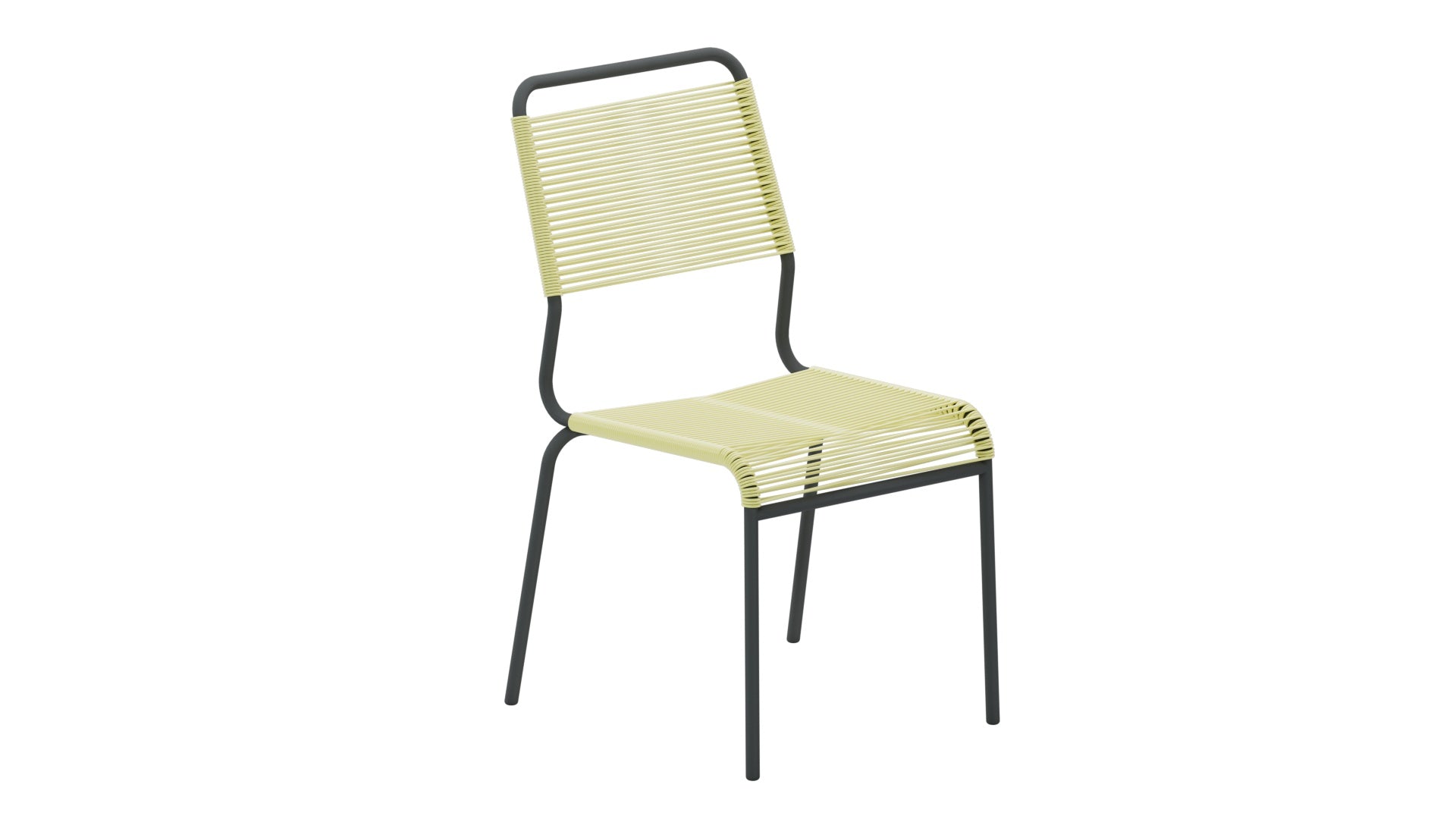 Rigi Spaghetti-Gartenstuhl ohne Armlehne Comfort in Buchsbaumgelb präsentiert im Onlineshop von KAQTU Design AG. Gartenstuhl ist von Schaffner