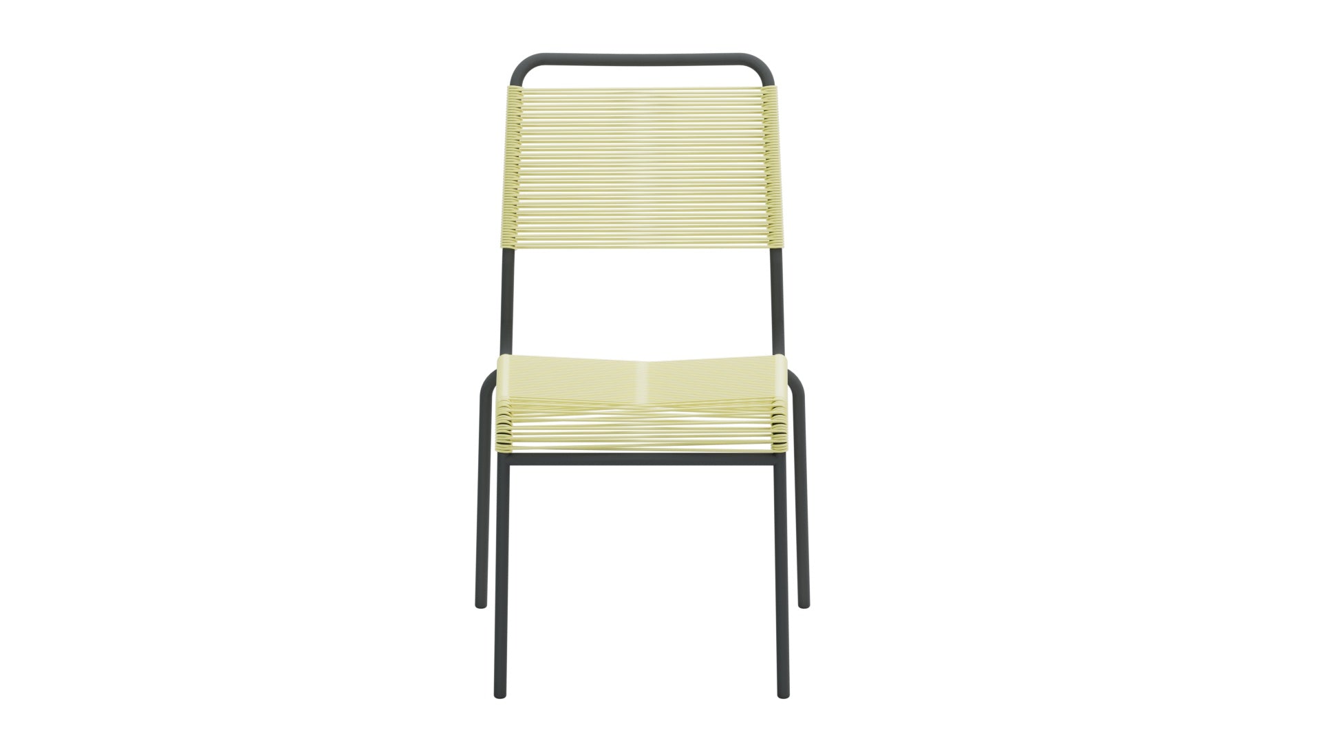 Rigi Spaghetti-Gartenstuhl ohne Armlehne Comfort in Buchsbaumgelb präsentiert im Onlineshop von KAQTU Design AG. Gartenstuhl ist von Schaffner