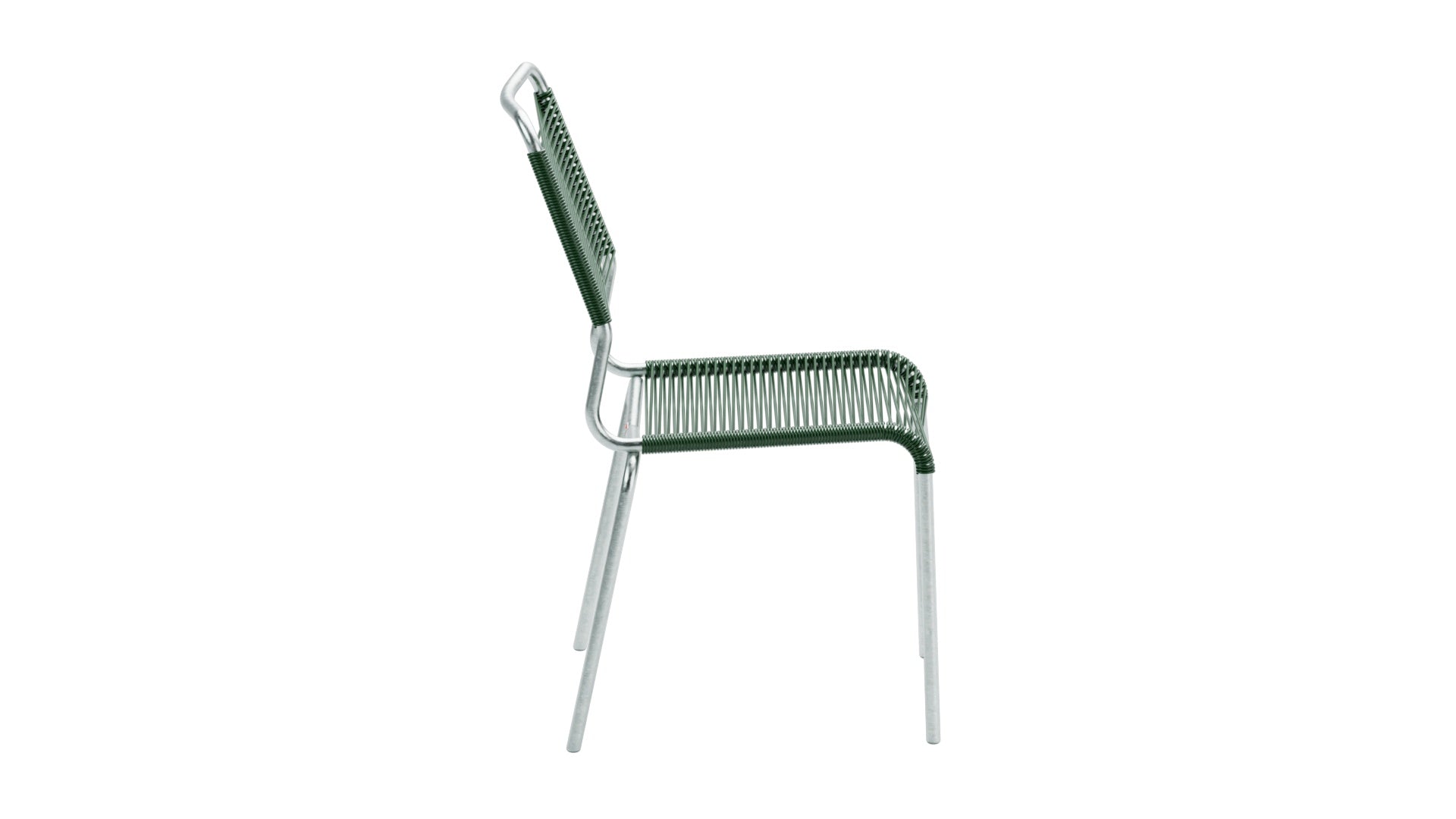 Rigi Spaghetti-Gartenstuhl ohne Armlehne Comfort in Tannengrün präsentiert im Onlineshop von KAQTU Design AG. Gartenstuhl ist von Schaffner