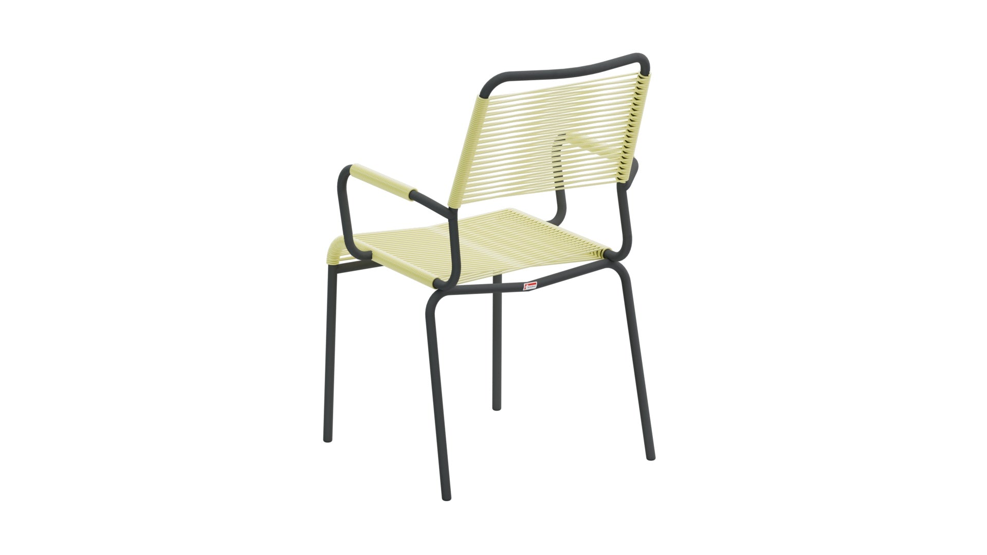 Rigi Spaghetti-Gartenstuhl mit Armlehne Comfort in Buchsbaumgelb präsentiert im Onlineshop von KAQTU Design AG. Gartenstuhl mit Armlehnen ist von Schaffner