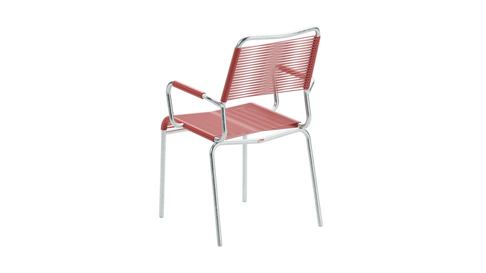 Rigi Spaghetti-Gartenstuhl mit Armlehne Comfort in Ahornrot präsentiert im Onlineshop von KAQTU Design AG. Gartenstuhl mit Armlehnen ist von Schaffner