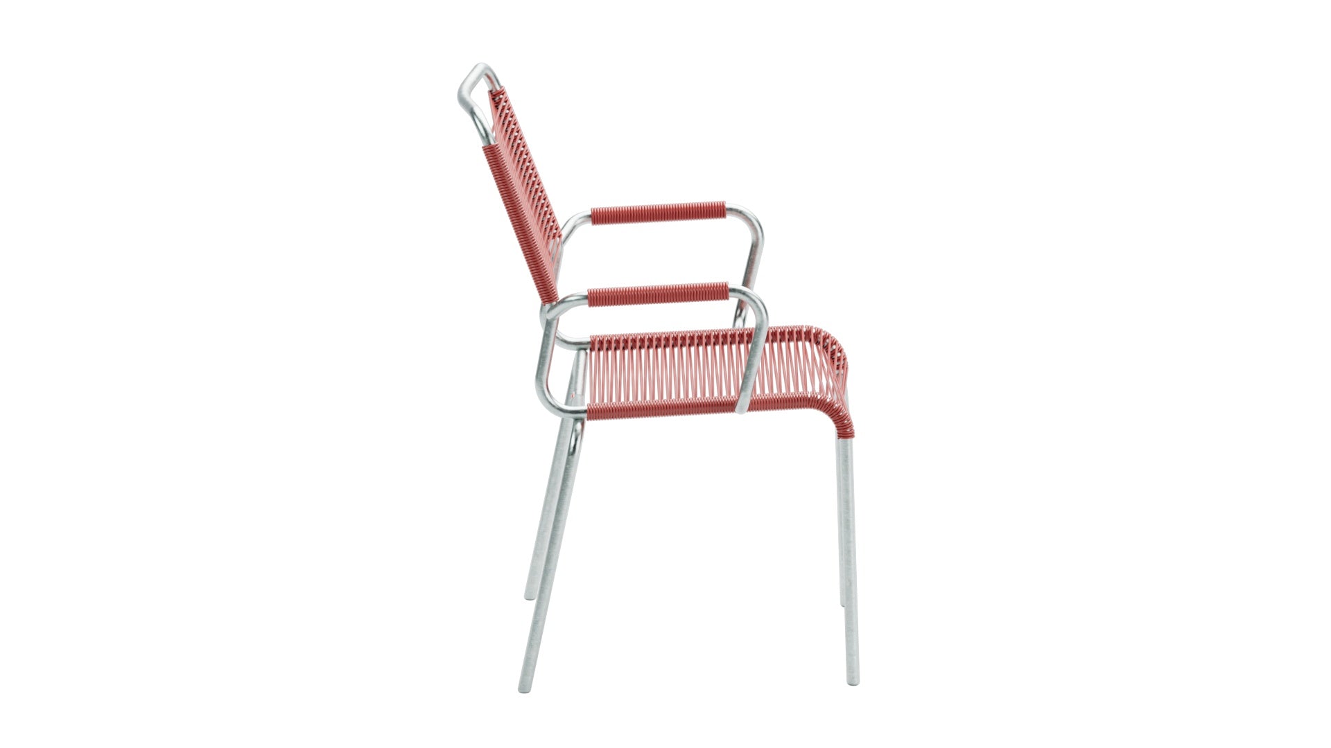 Rigi Spaghetti-Gartenstuhl mit Armlehne Comfort in Ahornrot präsentiert im Onlineshop von KAQTU Design AG. Gartenstuhl mit Armlehnen ist von Schaffner
