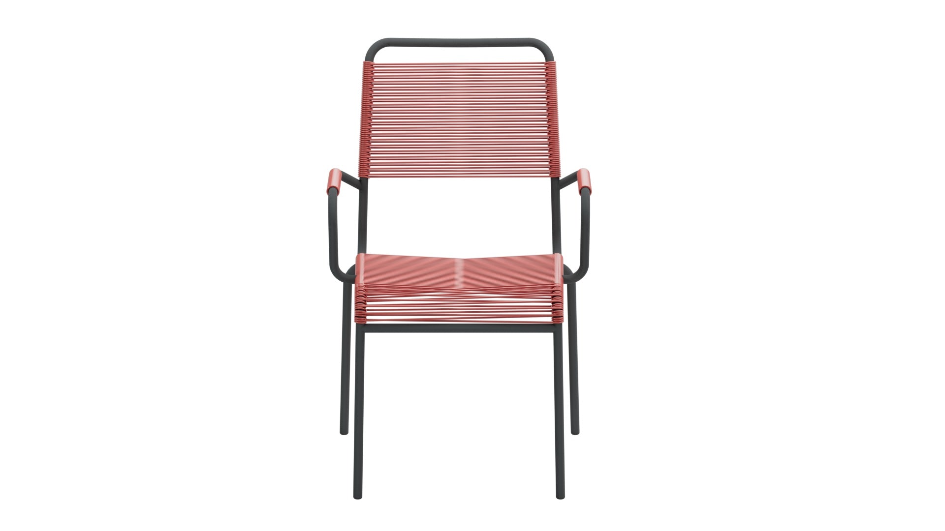 Rigi Spaghetti-Gartenstuhl mit Armlehne Comfort in Ahornrot präsentiert im Onlineshop von KAQTU Design AG. Gartenstuhl mit Armlehnen ist von Schaffner