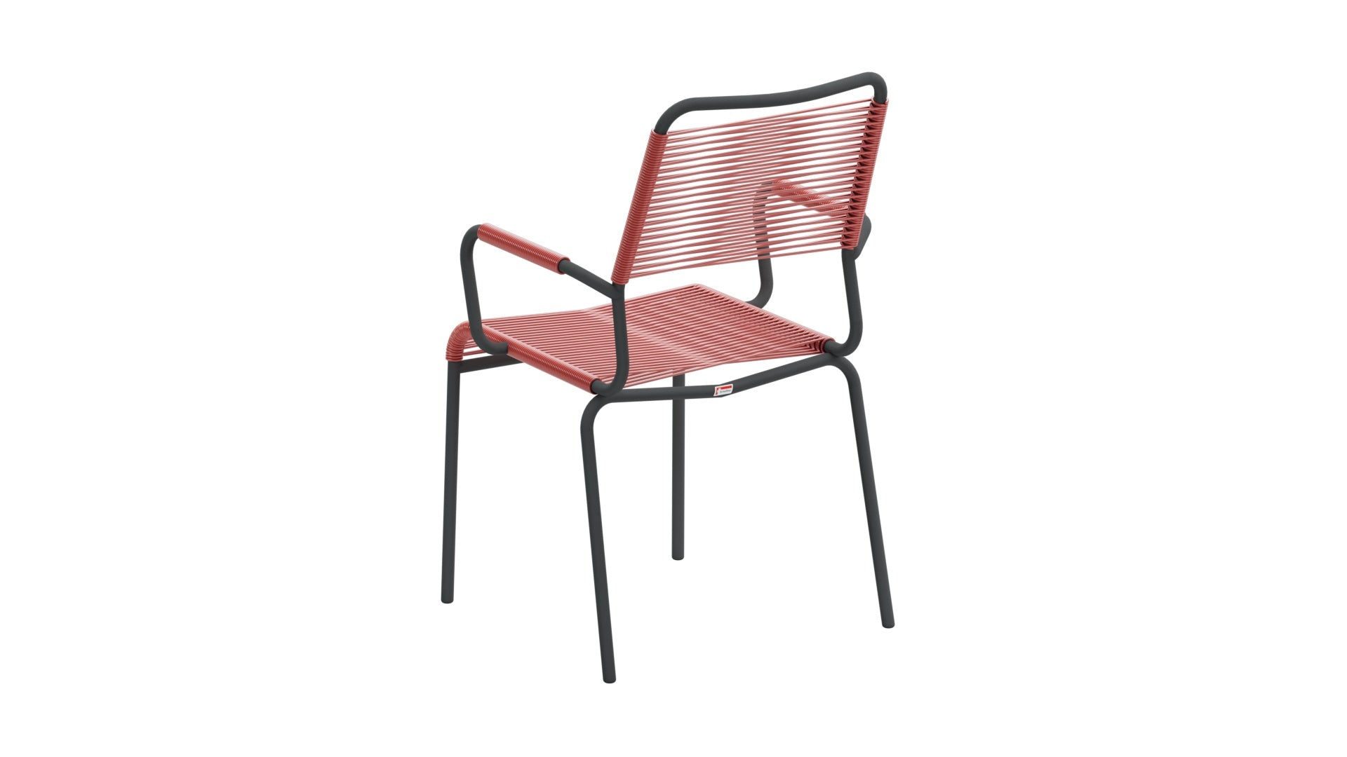 Rigi Spaghetti-Gartenstuhl mit Armlehne Comfort in Ahornrot präsentiert im Onlineshop von KAQTU Design AG. Gartenstuhl mit Armlehnen ist von Schaffner