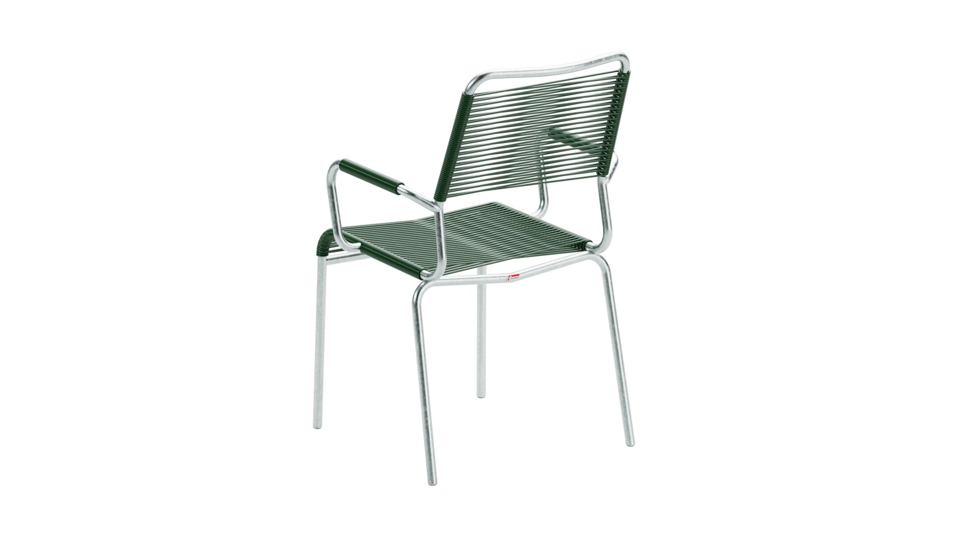 Rigi Spaghetti-Gartenstuhl mit Armlehne Comfort in Tannengrün präsentiert im Onlineshop von KAQTU Design AG. Gartenstuhl mit Armlehnen ist von Schaffner