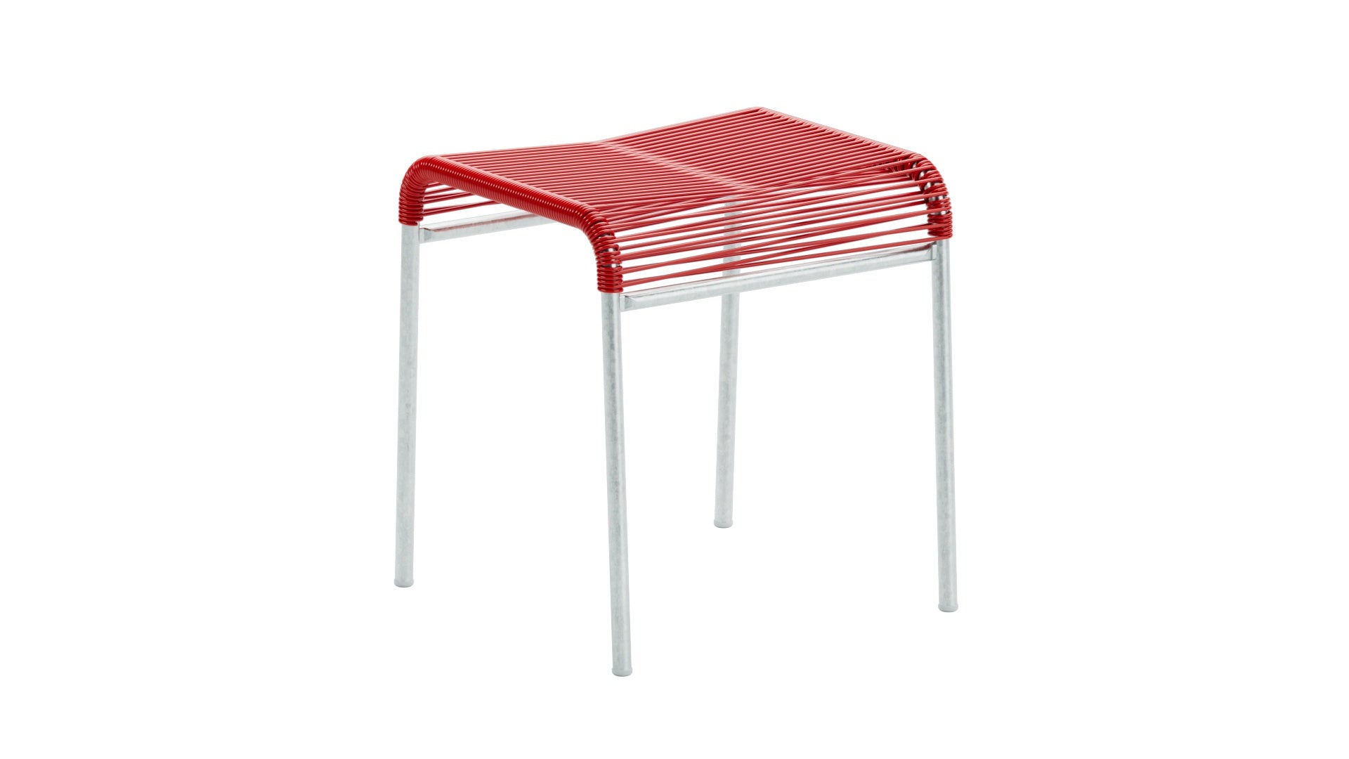 Säntis Spaghetti-1er-Hocker in Rot präsentiert im Onlineshop von KAQTU Design AG. Hocker Outdoor ist von Schaffner