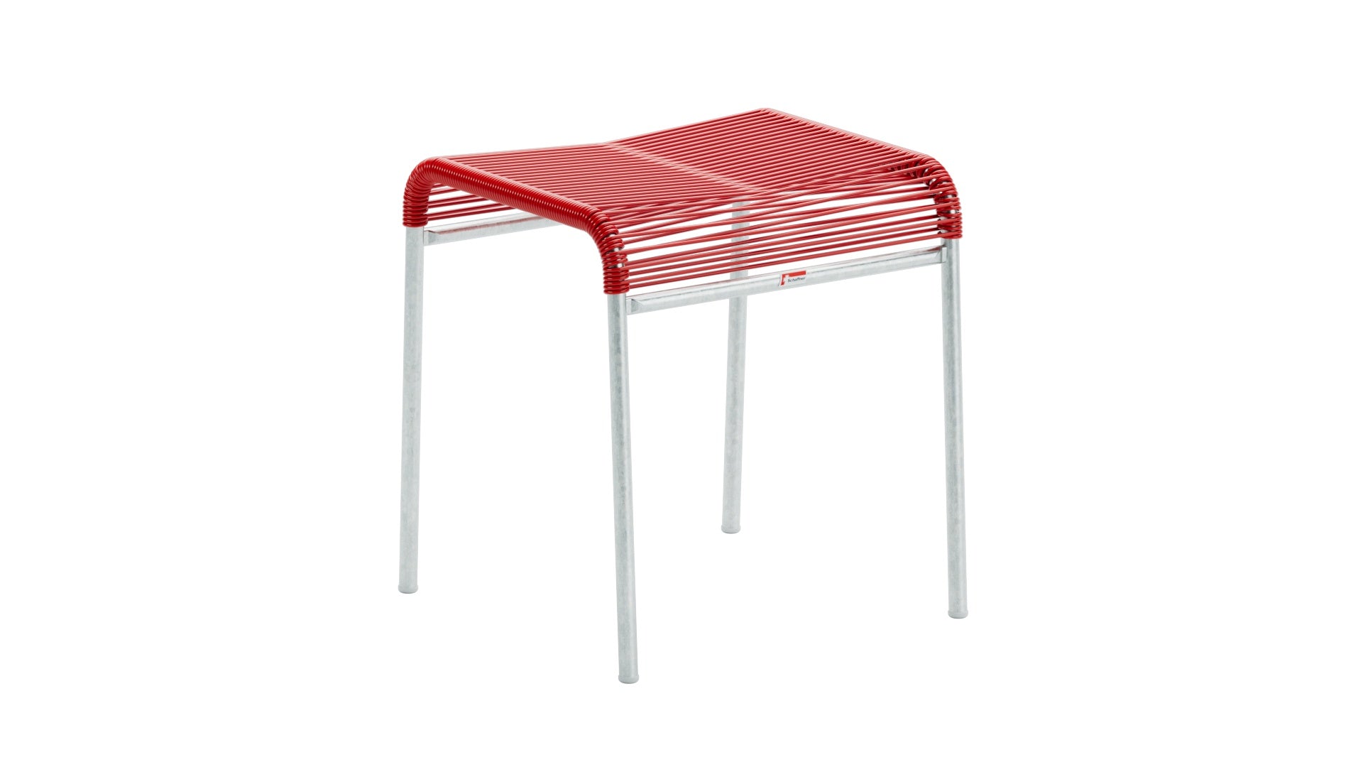 Säntis Spaghetti-1er-Hocker in Rot präsentiert im Onlineshop von KAQTU Design AG. Hocker Outdoor ist von Schaffner