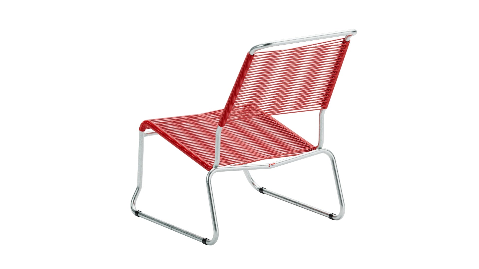 Hochwertiger Säntis Spaghetti-Lounger ohne Armlehne, wetterfest, langlebig und nachhaltig. Swiss Made Gartenmöbel mit atmungsaktivem OceanYarn®-Design.