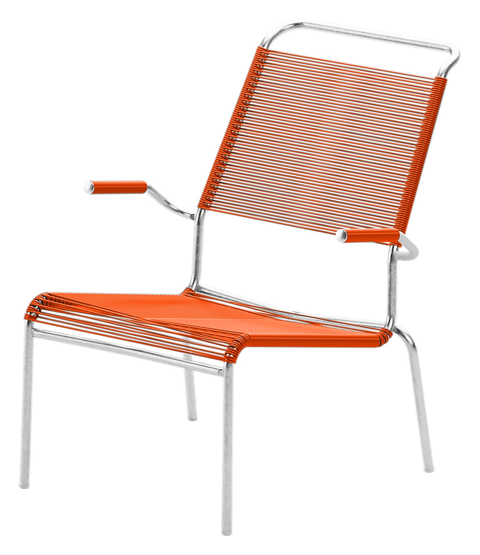 Säntis Lounger Spaghetti mit Armlehne Hochlehner in Orange präsentiert im Onlineshop von KAQTU Design AG. Outdoor-Sessel mit Armlehnen ist von Schaffner