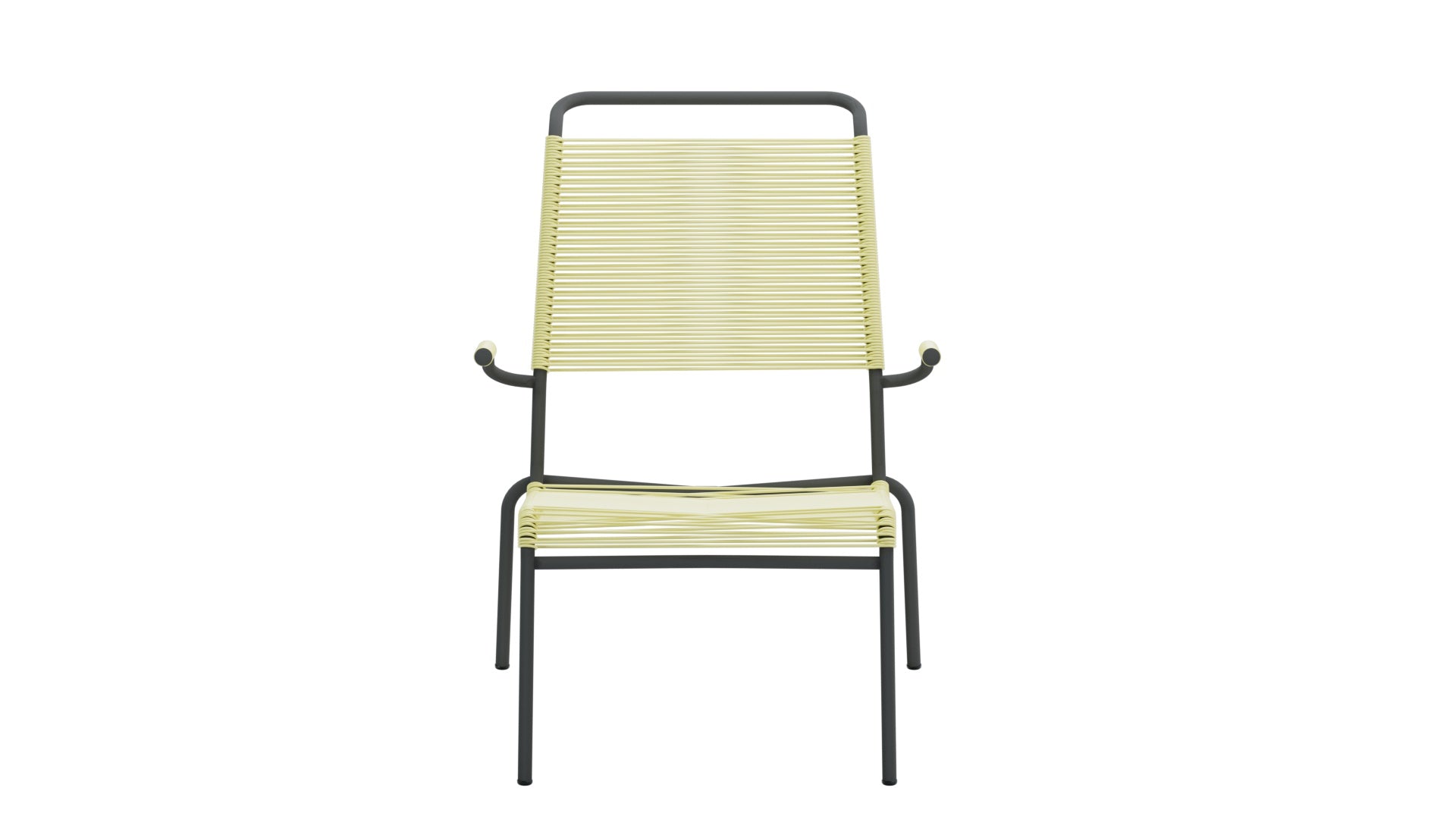 Säntis Lounger Spaghetti mit Armlehne Hochlehner in Buchsbaumgelb präsentiert im Onlineshop von KAQTU Design AG. Outdoor-Sessel mit Armlehnen ist von Schaffner