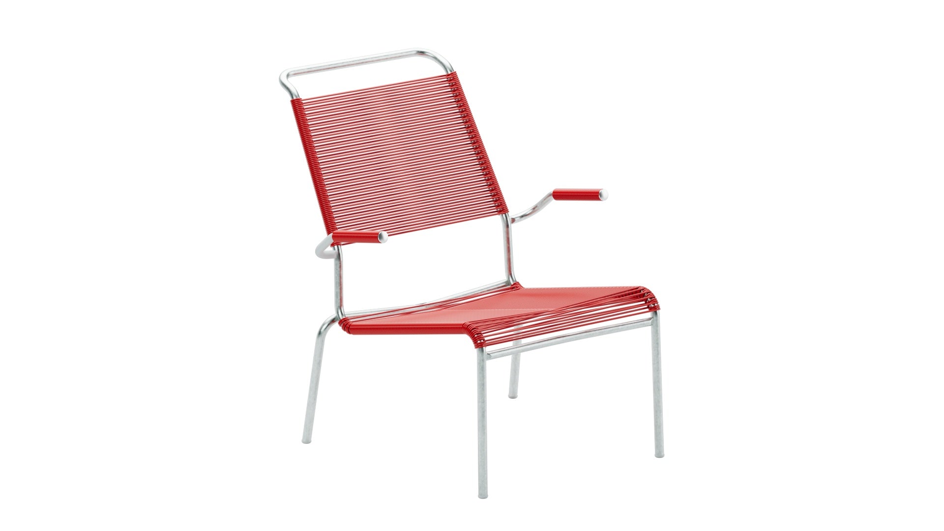 Entdecken Sie den stilvollen Säntis Lounger Spaghetti mit Armlehne – wetterfest, langlebig, ergonomisch und Made in Switzerland für komfortable Outdoor-Momente.