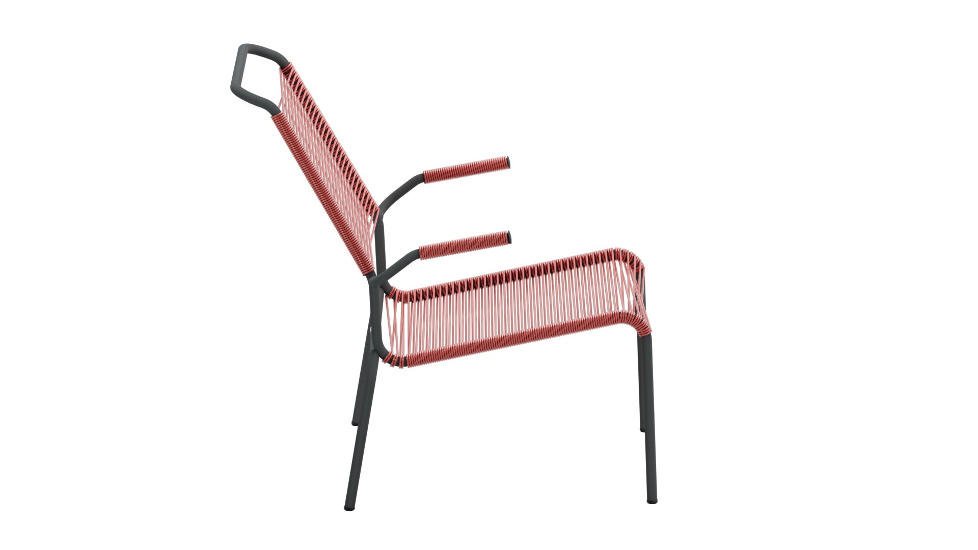 Säntis Lounger Spaghetti mit Armlehne Hochlehner in Ahornrot präsentiert im Onlineshop von KAQTU Design AG. Outdoor-Sessel mit Armlehnen ist von Schaffner