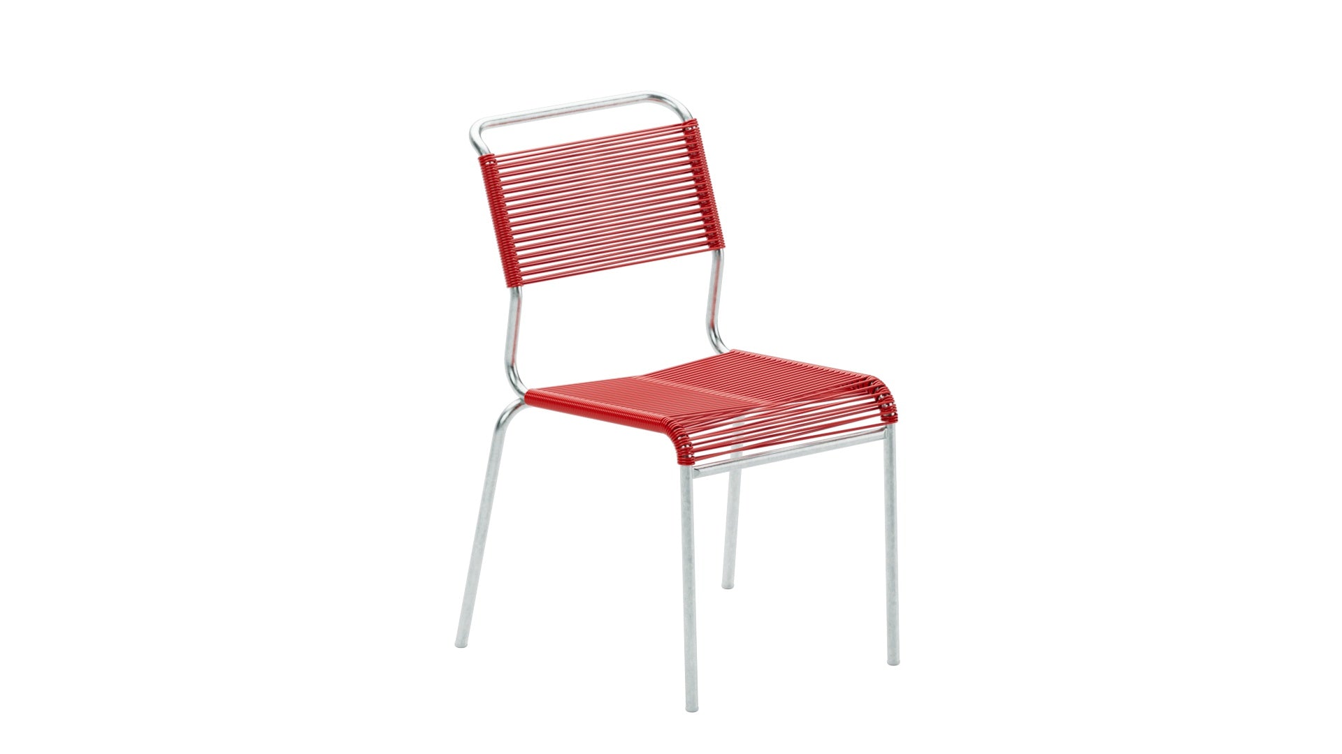 Säntis Spaghetti-Gartenstuhl ohne Armlehne in Rot präsentiert im Onlineshop von KAQTU Design AG. Gartenstuhl ist von Schaffner