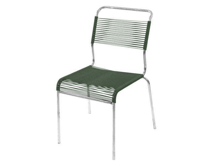 Säntis Spaghetti-Gartenstuhl ohne Armlehne in Tannengrün präsentiert im Onlineshop von KAQTU Design AG. Gartenstuhl ist von Schaffner