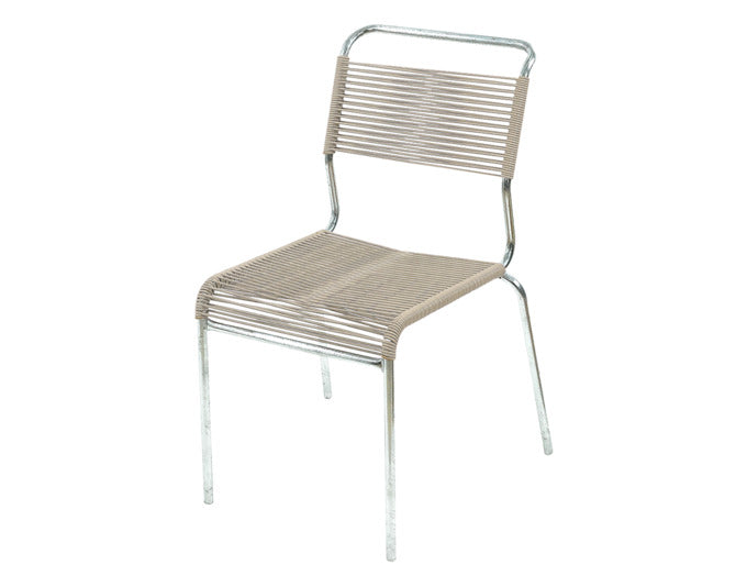 Säntis Spaghetti-Gartenstuhl ohne Armlehne in Pastellbraun präsentiert im Onlineshop von KAQTU Design AG. Gartenstuhl ist von Schaffner