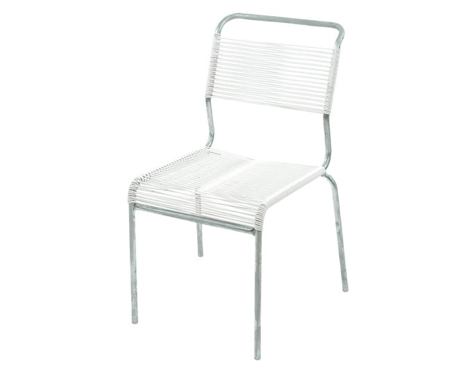 Säntis Spaghetti-Gartenstuhl ohne Armlehne in Weiss präsentiert im Onlineshop von KAQTU Design AG. Gartenstuhl ist von Schaffner