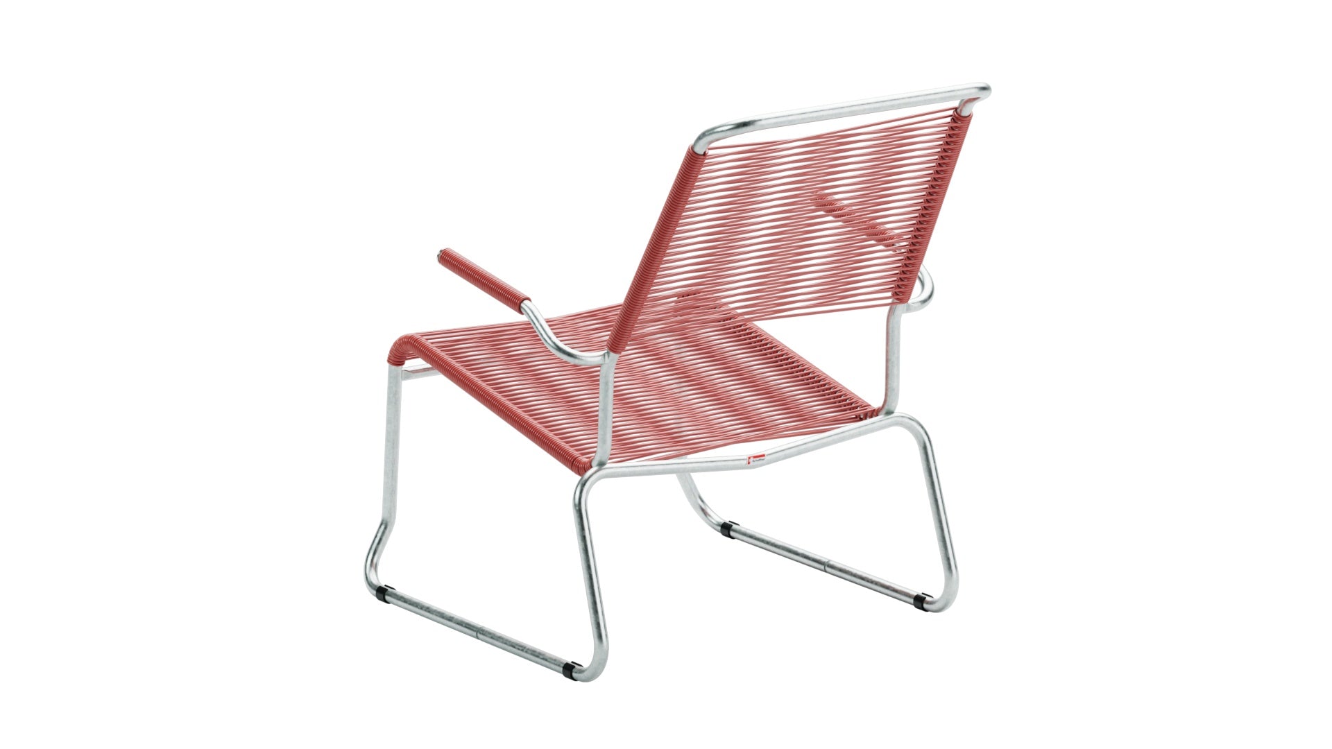 Säntis Spaghetti-Lounger mit Armlehne Hochlehner Kufen in Ahornrot präsentiert im Onlineshop von KAQTU Design AG. Outdoor-Sessel mit Armlehnen ist von Schaffner