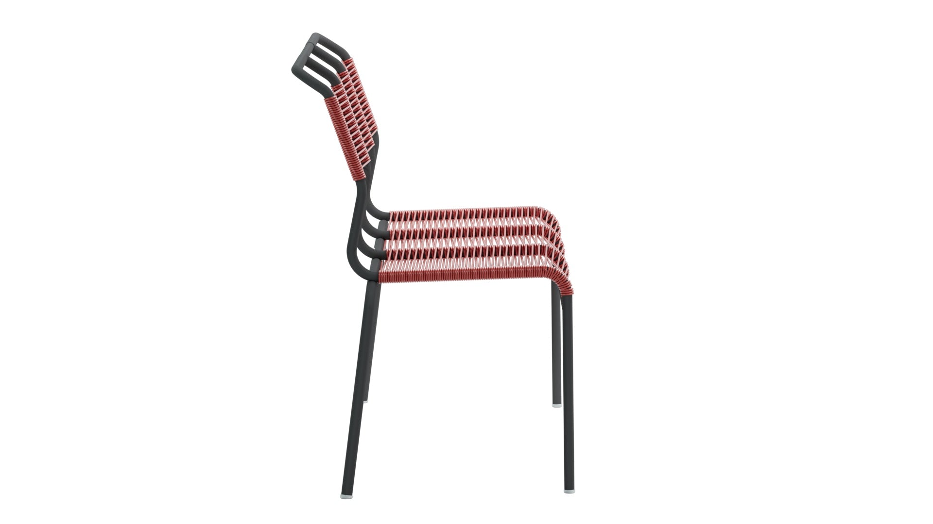 Säntis Spaghetti-3er-Gartenbank ohne Armlehne in Ahornrot präsentiert im Onlineshop von KAQTU Design AG. Gartenbank ist von Schaffner
