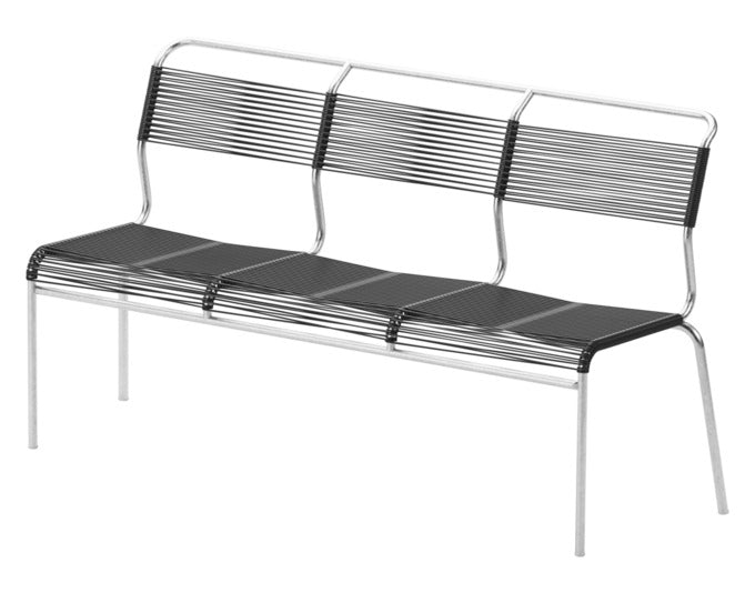Säntis Spaghetti-3er-Gartenbank ohne Armlehne in Anthrazit / Feuerverzinkt präsentiert im Onlineshop von KAQTU Design AG. Gartenbank ist von Schaffner