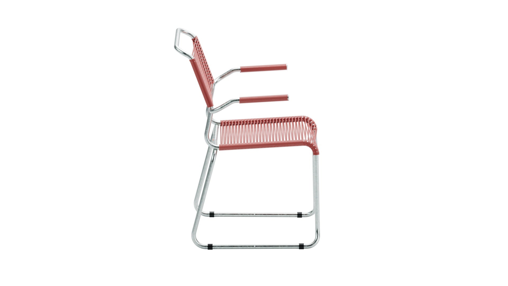 Säntis Spaghetti-Gartenstuhl mit Armlehne Kufen in Ahornrot präsentiert im Onlineshop von KAQTU Design AG. Gartenstuhl mit Armlehnen ist von Schaffner