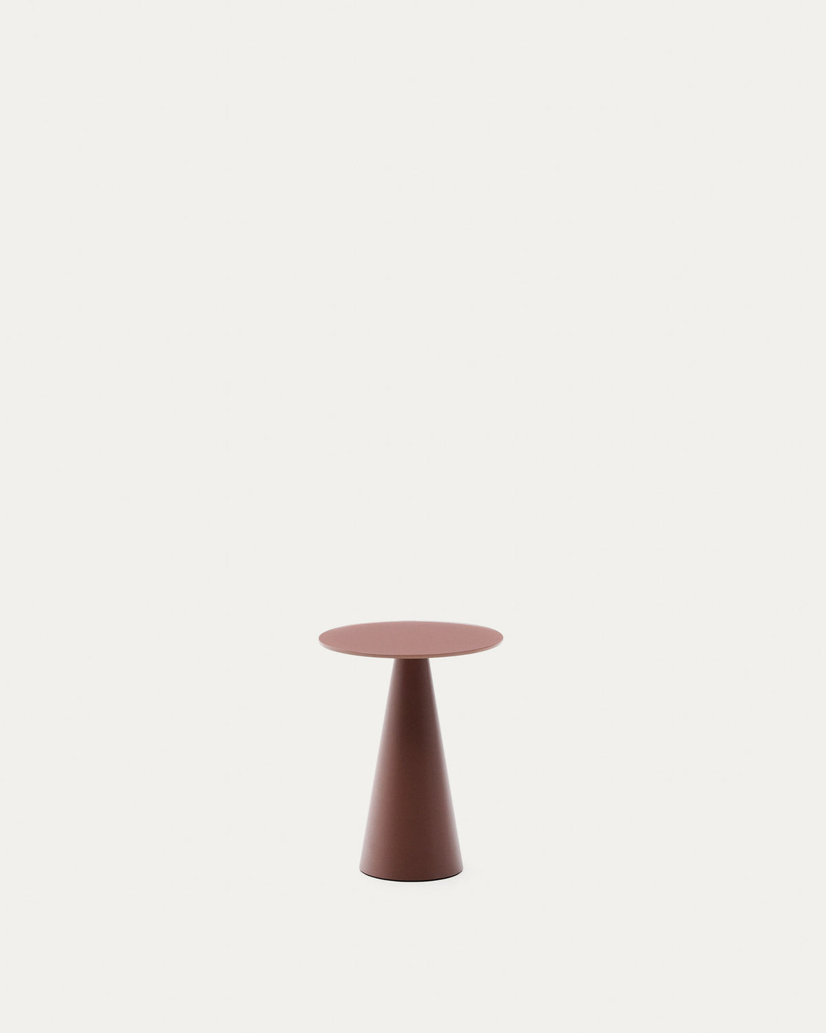 Wilshire Beistelltisch aus gehärtetem Milchglas und Stahl matt terracottafarben lackiert Ø30 cm in Terrakotta präsentiert im Onlineshop von KAQTU Design AG. Beistelltisch ist von Kave Home