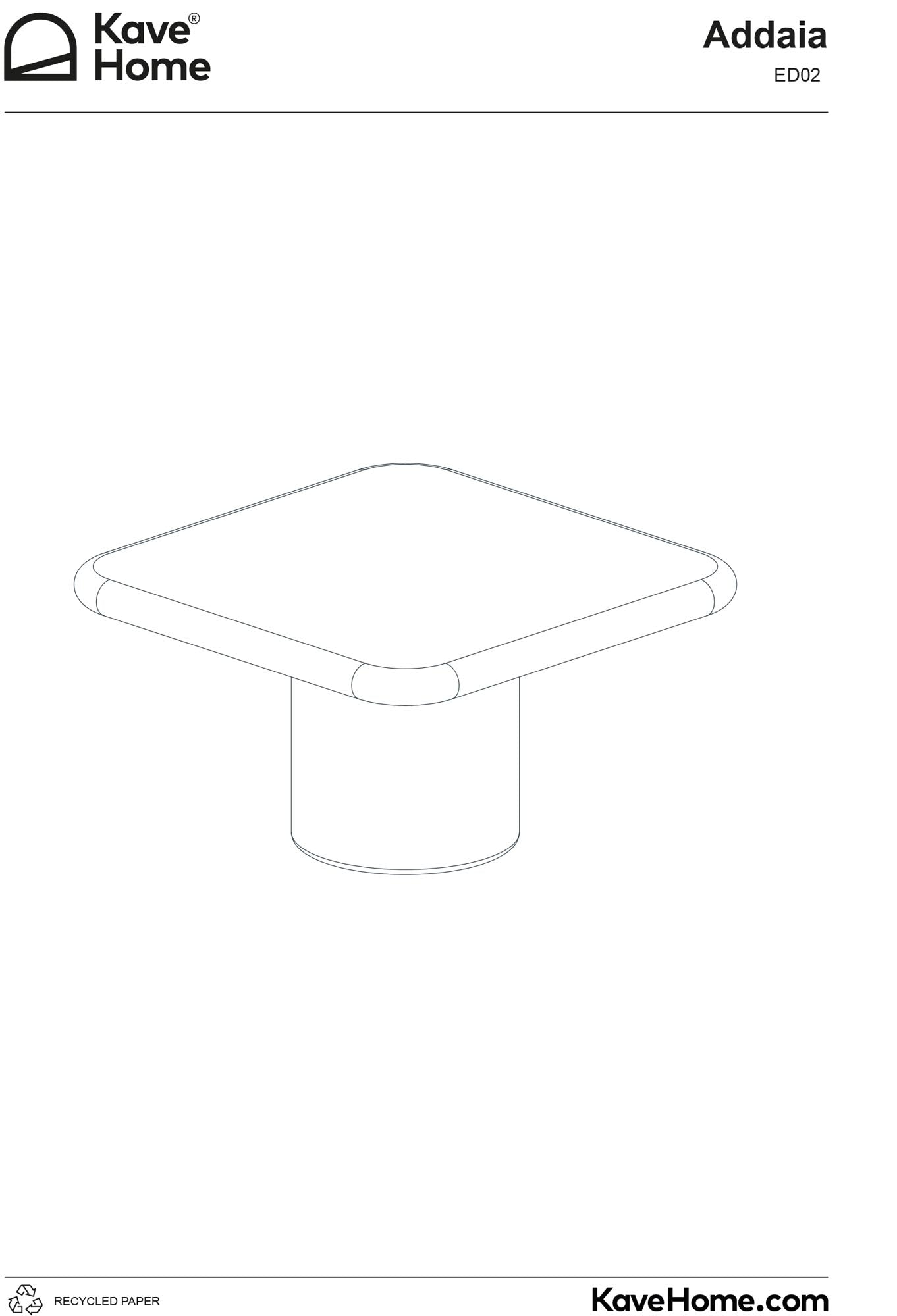 Erleben Sie den einzigartigen Tisch Addaia von Kave Home (135 x 135 cm) aus hochwertigem, weißem GFB-Beton – perfekt für jeden Raum und wetterfest.