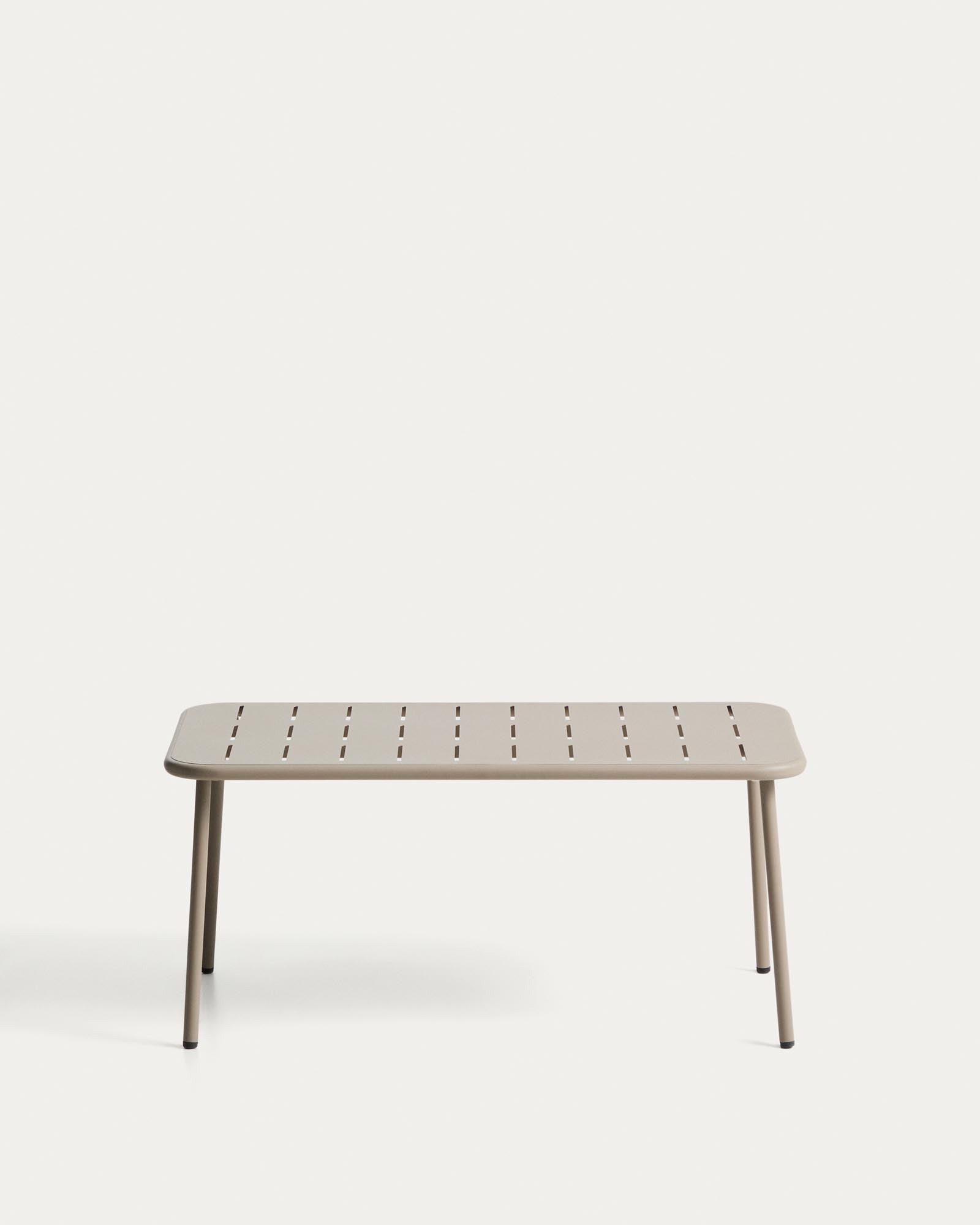 Outdoor-Tisch Zivia aus taupefarben verzinktem Stahl, 90 x 50 cm in Taupe präsentiert im Onlineshop von KAQTU Design AG. Gartentisch ist von Kave Home
