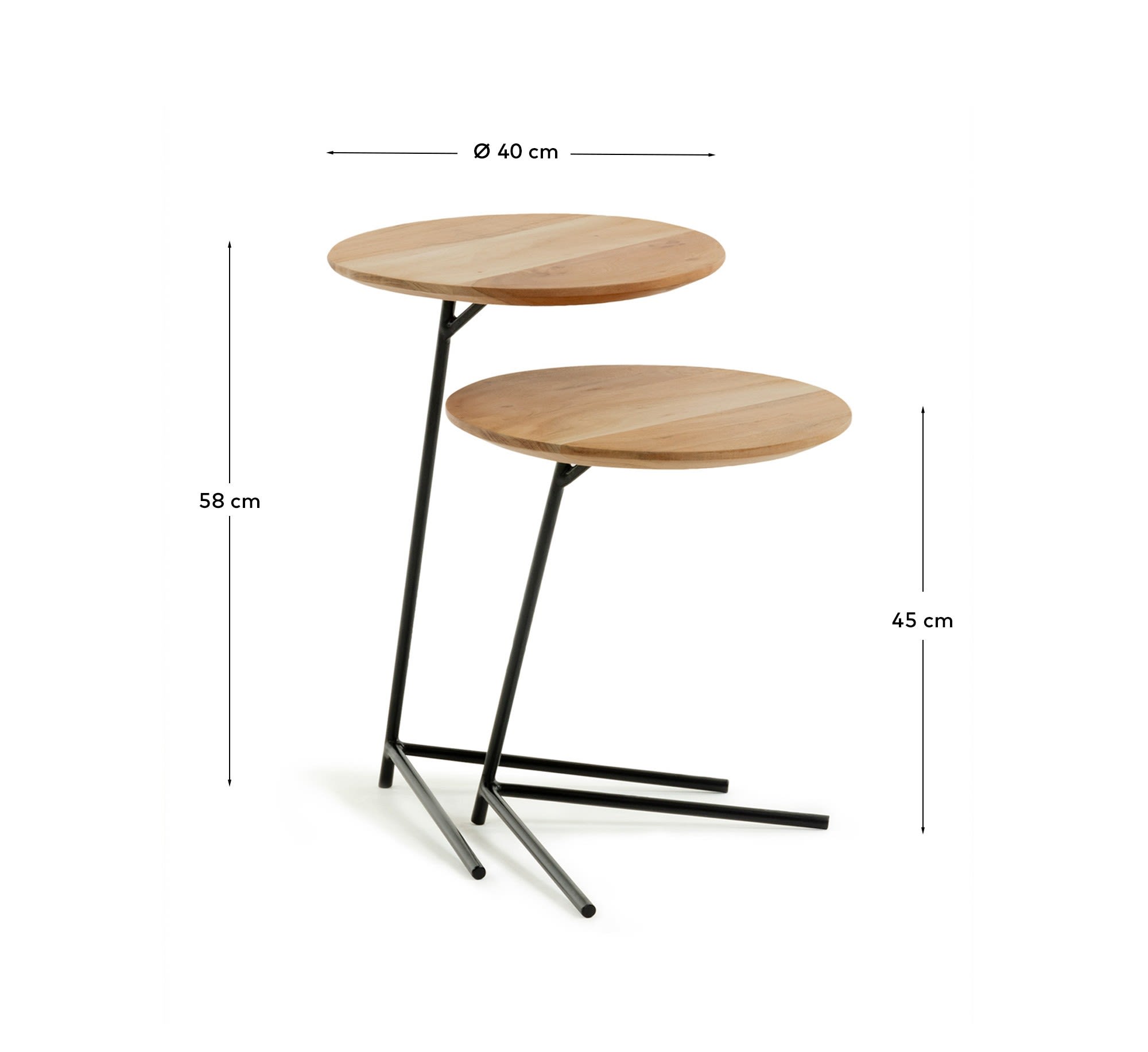 Entdecken Sie die eleganten Beistelltische Vintara aus robustem Akazienholz mit modernem gebleichten Finish. Ideal für jeden Wohnraum!