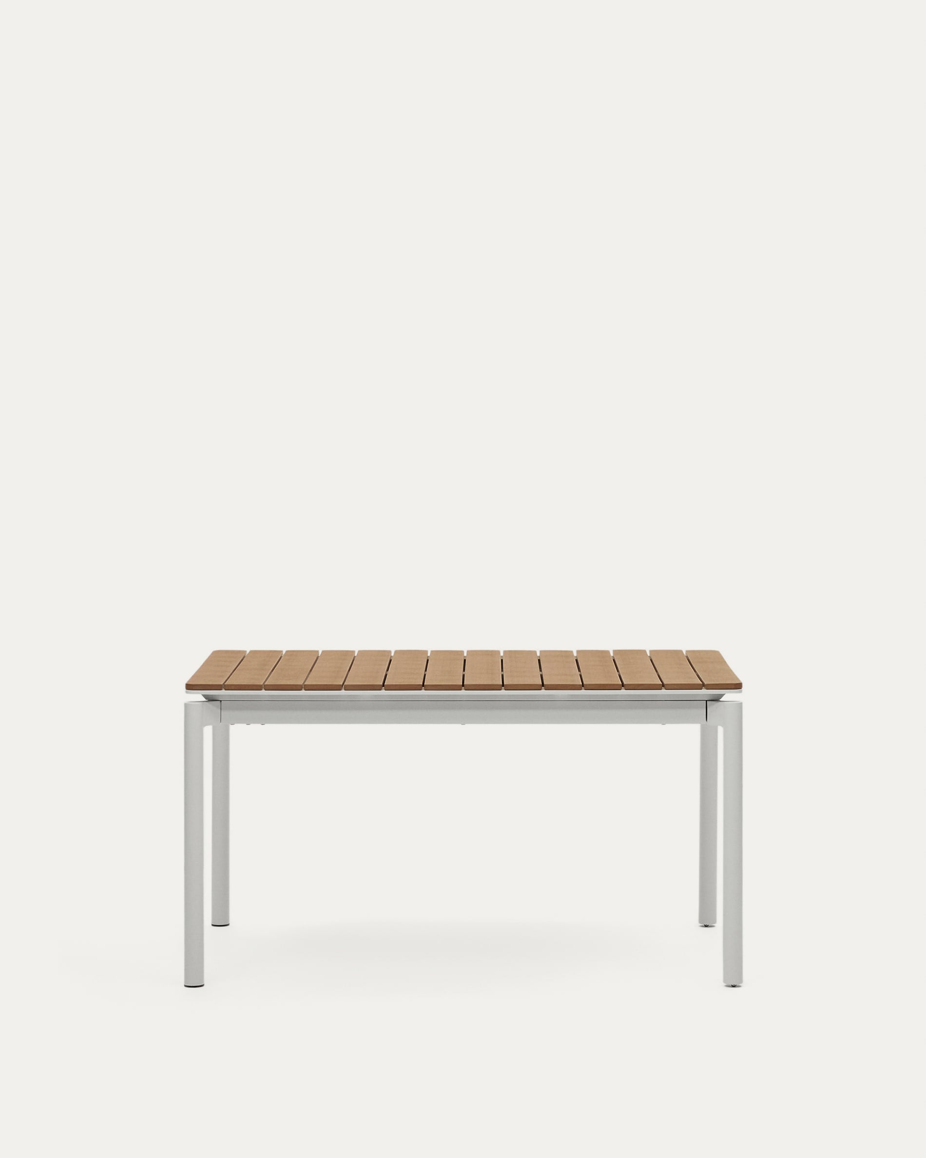 Ausziehbarer Outdoor-Tisch Canyelles aus Polyholz und Aluminium, hellgrau 140 (200) x 90 c in Hellgrau, Braun präsentiert im Onlineshop von KAQTU Design AG. Gartentisch ist von Kave Home