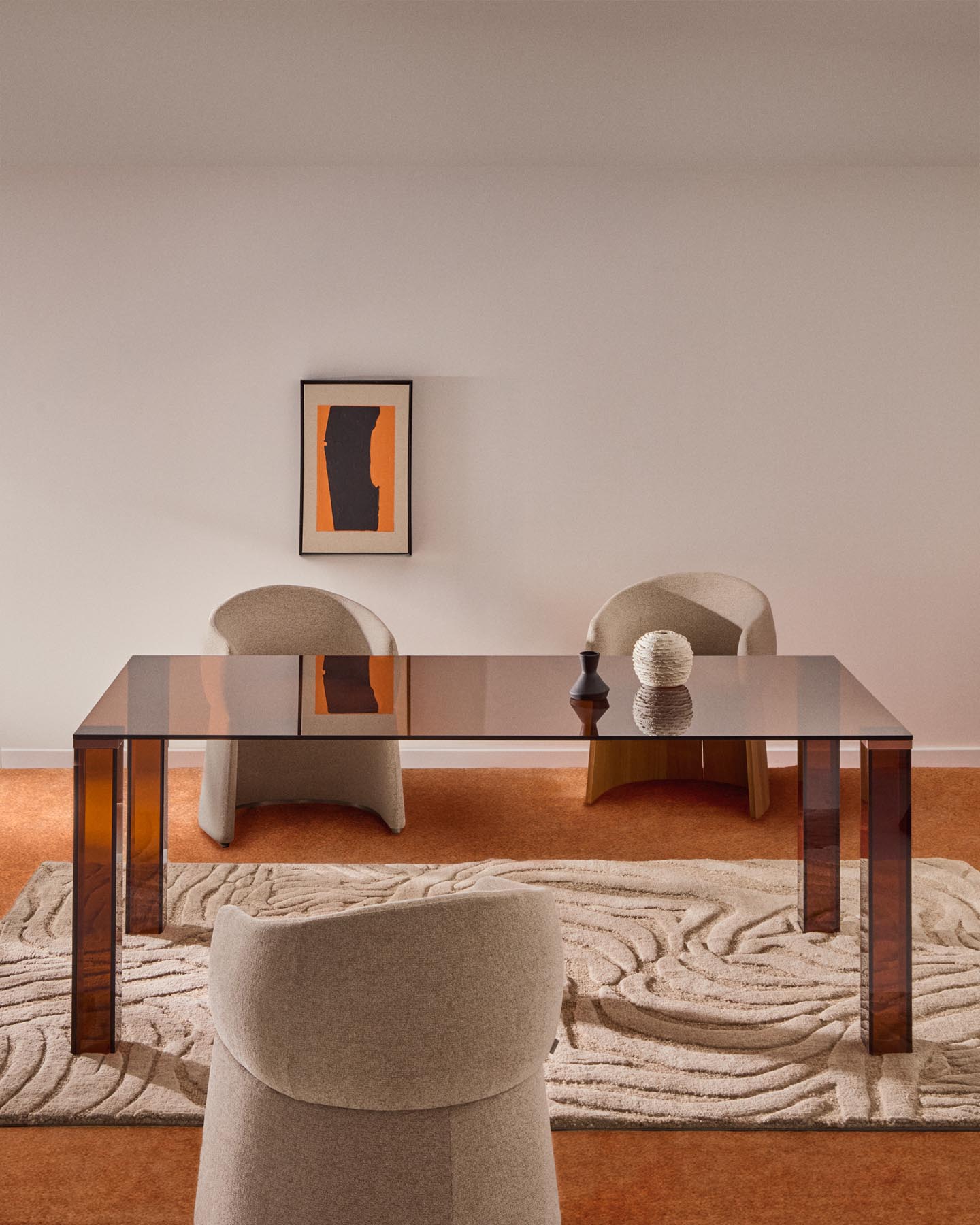 Tisch Adularia aus braunem Einscheiben-Sicherheitsglas, 200 x 100 cm in Braun präsentiert im Onlineshop von KAQTU Design AG. Esstisch ist von Kave Home