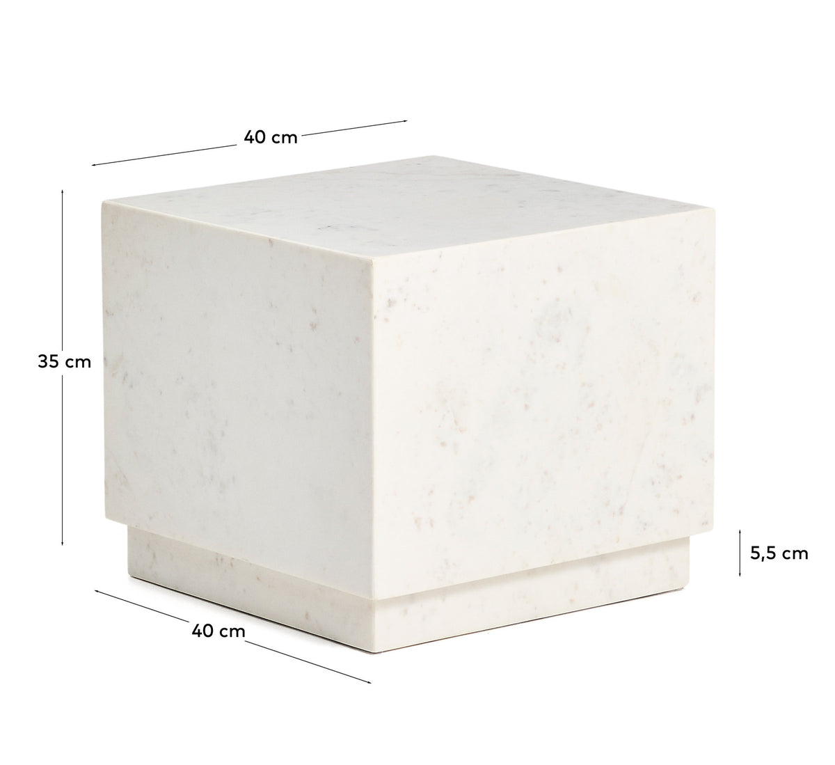 Beistelltisch Sorein aus weissem Marmor, 40 x 40 cm in Weiss präsentiert im Onlineshop von KAQTU Design AG. Beistelltisch ist von Kave Home