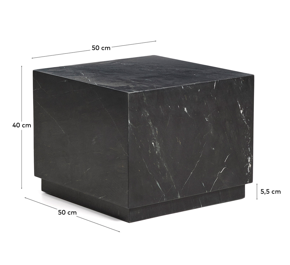 Beistelltisch Sorein aus schwarzem Marmor, 50 x 50 cm in Schwarz präsentiert im Onlineshop von KAQTU Design AG. Beistelltisch ist von Kave Home