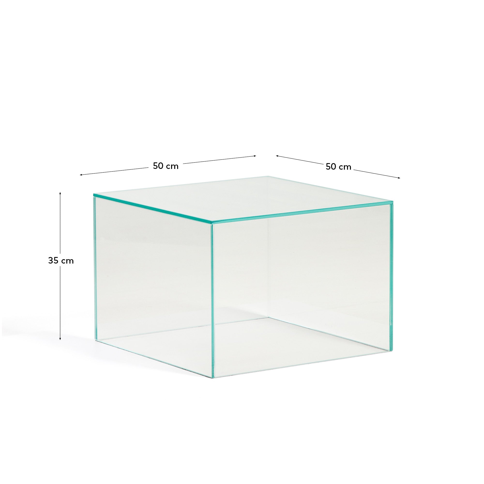Beistelltisch Orlia aus transparentem gehärtetem Glas, 50 x 50 cm in Transparent präsentiert im Onlineshop von KAQTU Design AG. Beistelltisch ist von Kave Home