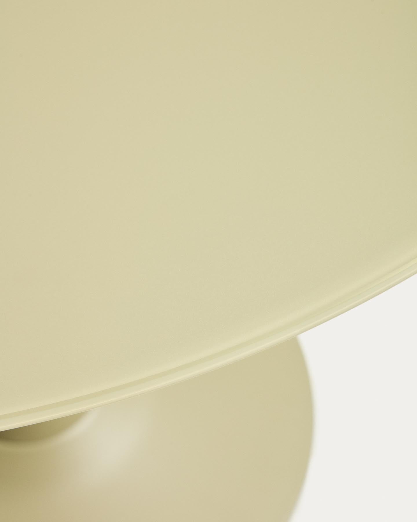 Runder Tisch Vedira aus Glas und grünem Stahl Ø 120 cm in Hellgrün präsentiert im Onlineshop von KAQTU Design AG. Esstisch ist von Kave Home