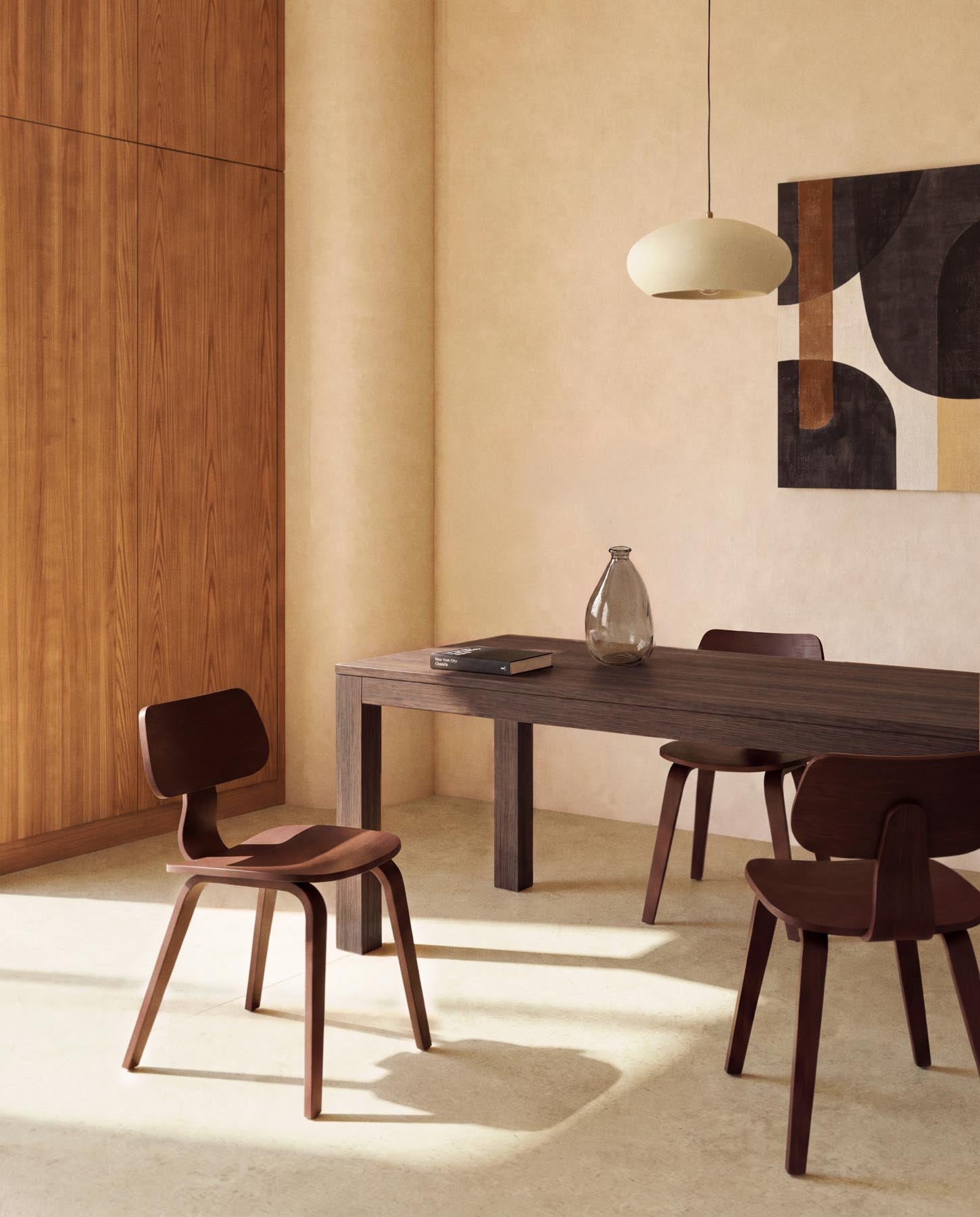 Ausziehtisch Narevi aus Eichenfurnier mit Walnuss-Finish 170 (230) x 80 cm in Dunkelbraun präsentiert im Onlineshop von KAQTU Design AG. Esstisch ist von Kave Home