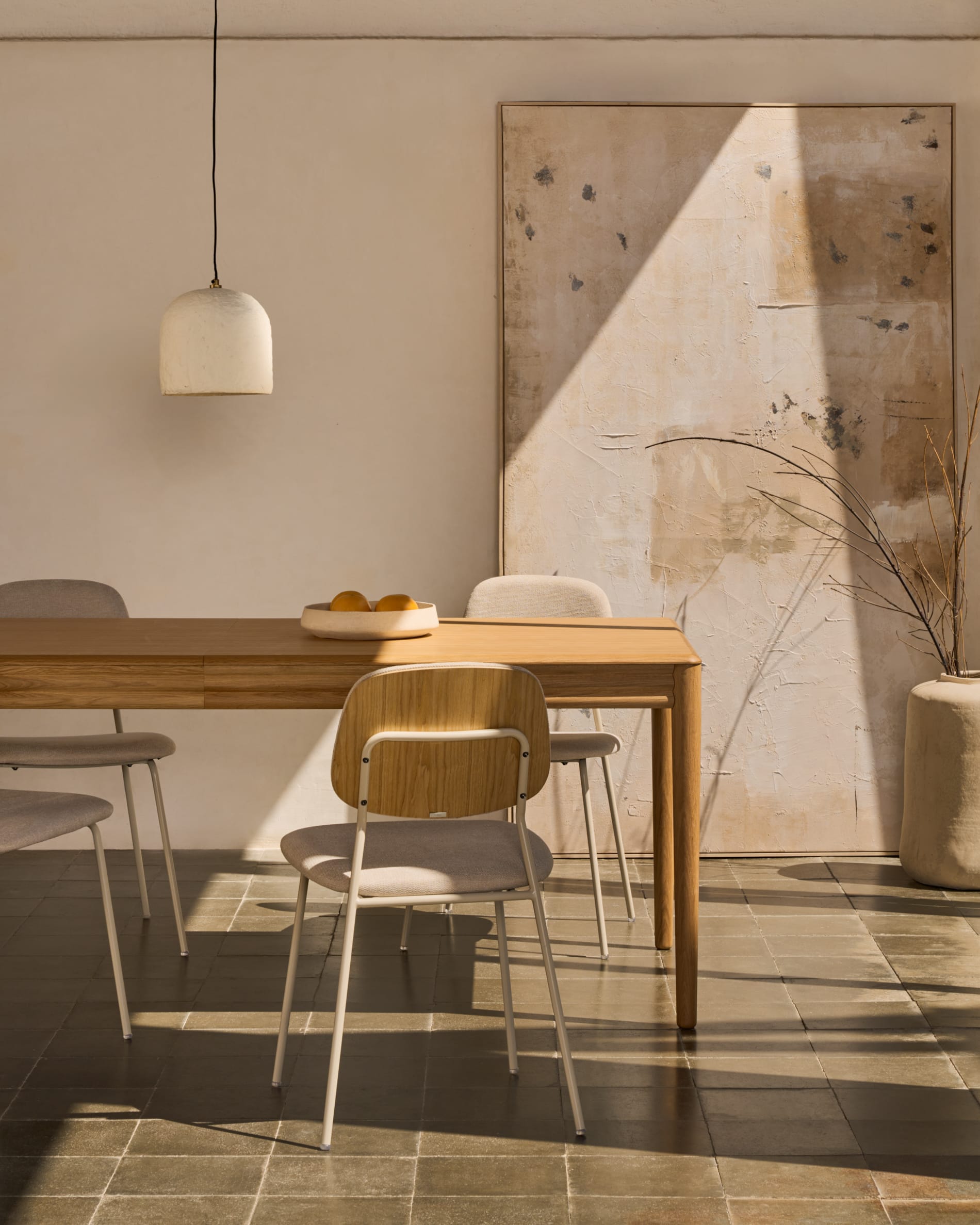 Moderner Lenon Ausziehtisch aus FSC-zertifiziertem Eichenholz, naturfarben, 160-200x90 cm, perfekt für stilvolle Esszimmer.