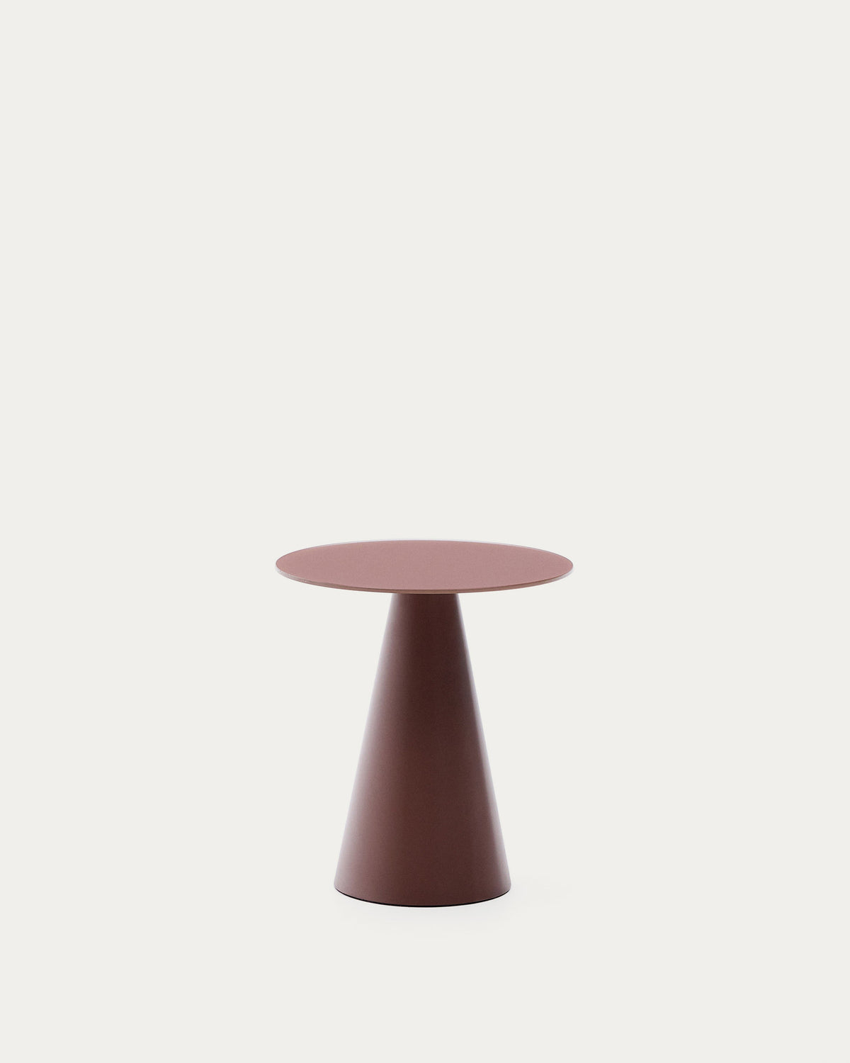 Wilshire Beistelltisch aus gehärteten Milchglas und Stahl matt terracottafarben lackiert Ø50 cm in Terrakotta präsentiert im Onlineshop von KAQTU Design AG. Beistelltisch ist von Kave Home