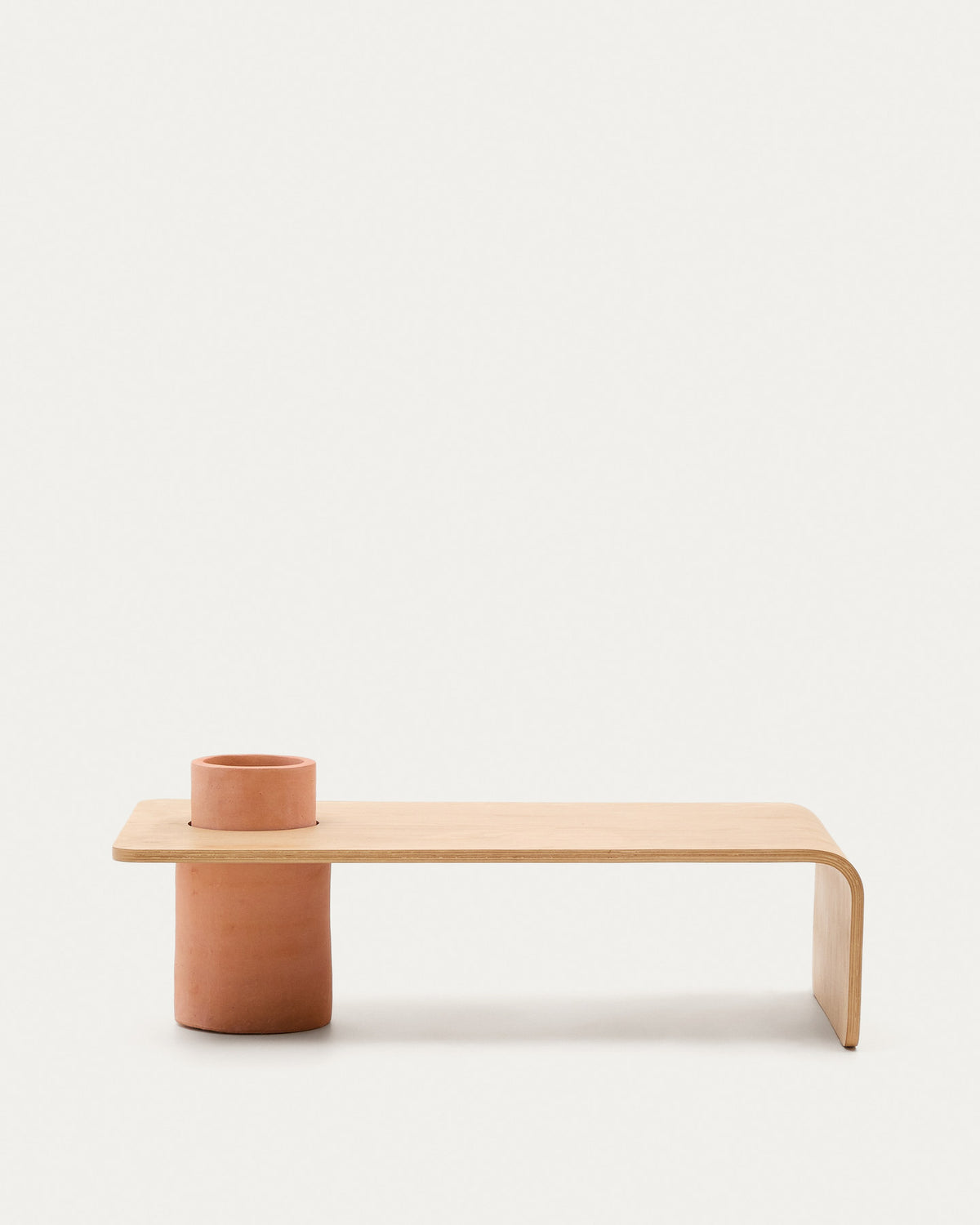Couchtisch Olaria aus Terrakotta und Eichenfurnier mit naturfarbenem Finish 110 x 60 cm in Natur, Terrakotta präsentiert im Onlineshop von KAQTU Design AG. Couchtisch ist von Kave Home
