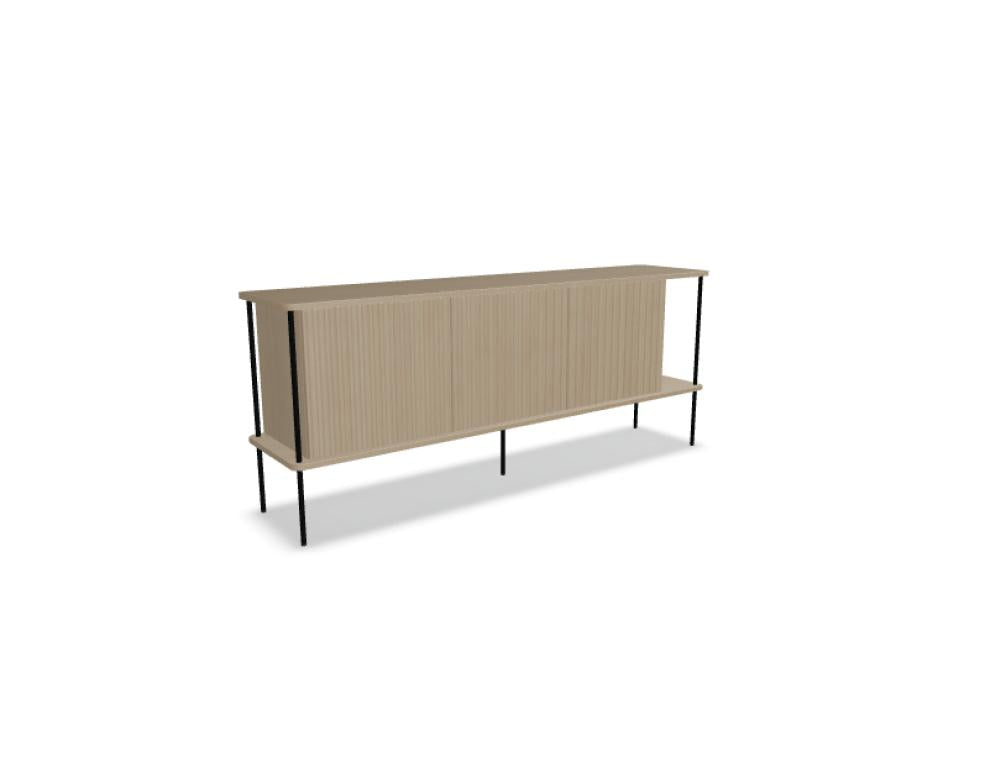 Maya MY03 Holz-Büroschrank von Tamo mit Türen und offenen Fächern, modernes Design für stilvolle Arbeitsräume