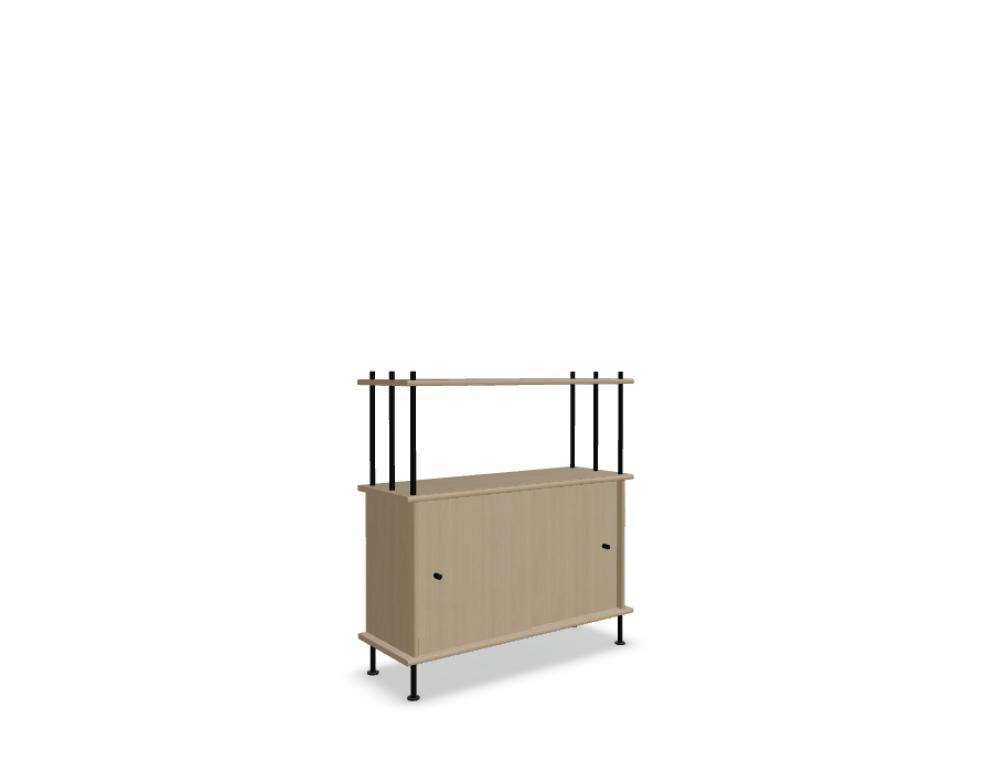 BavA BV10P1 Holz-Halbregal als stilvolles Standregal mit klaren Linien, natürlicher Holzoptik und zwei Ebenen für dekorative oder praktische Aufbewahrung in modernen Wohnräumen.