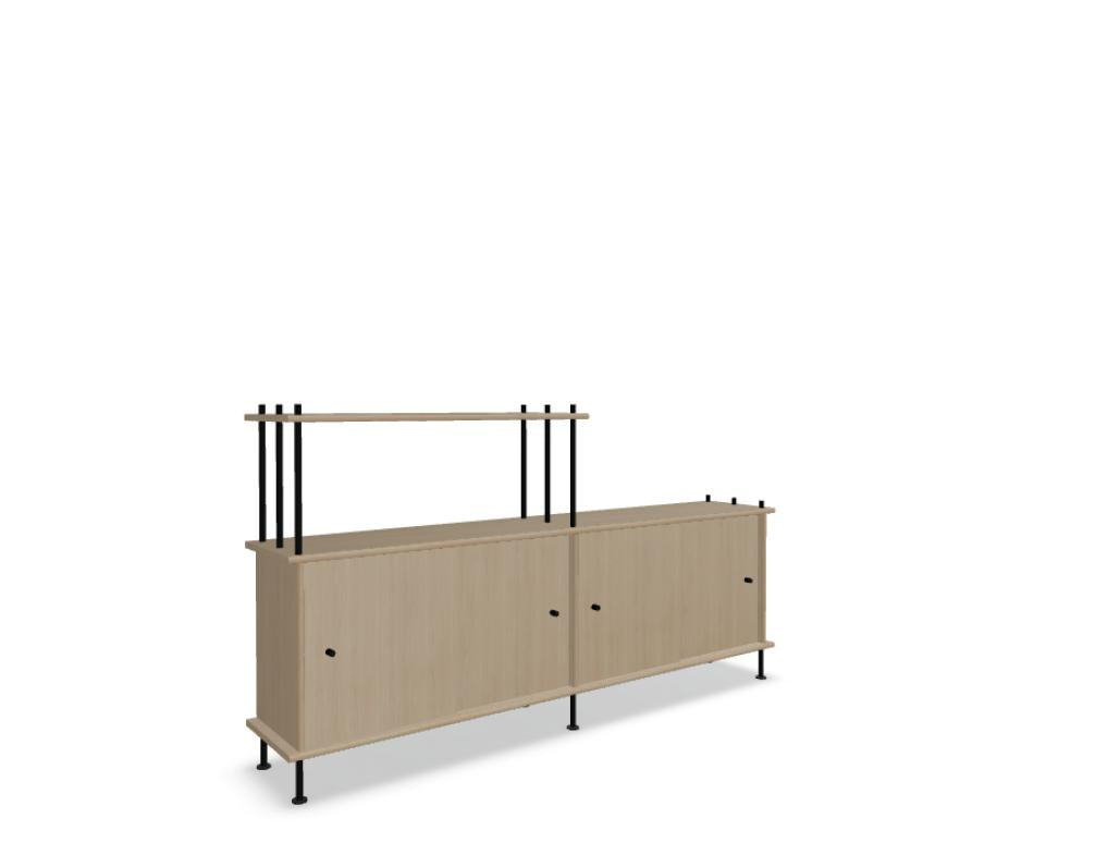 Holz-Halbregal Bava BV20P10 in dunkler Eiche, stabiles Standregal mit offenen Ablagefächern, elegantes Möbelstück für Wohnzimmer und Büro పరుగ
