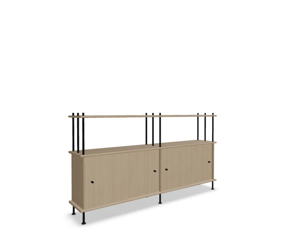 Holz-Halbregal Bava BV20P11, schlankes Standregal aus warmem Holzton, feine Linien, ideal für Wohnzimmer oder Flur, hochwertige Verarbeitung, modernes Nordic-Design