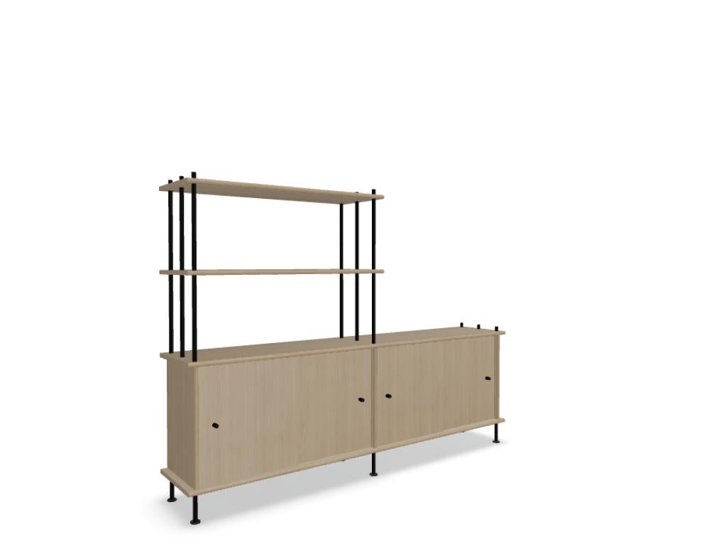 Bild eines minimalistischen Holz-Halbregals von Bava BV20P20, frei stehendes Standregal mit sauberem Design, warmes Holzfinish, ideale Aufbewahrung für Wohnzimmer oder Arbeitsbereich.