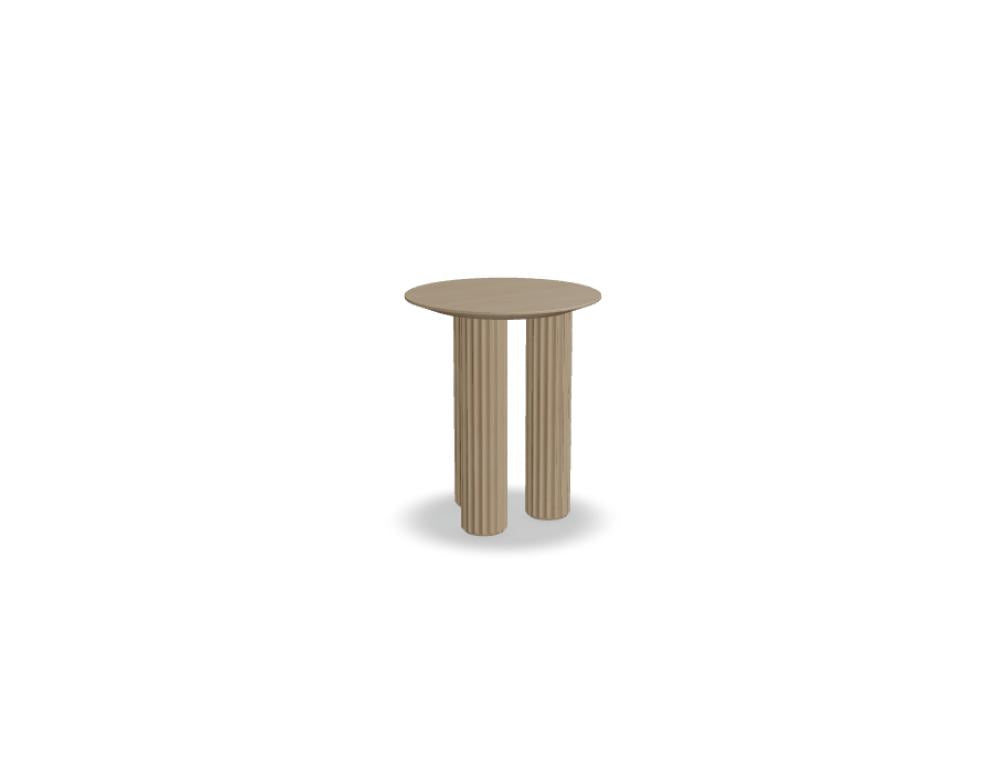 Holz-Beistelltisch FILR42 von Tamo mit natürlicher Holzmaserung, flacher quadratischer Platte und schlanken Beinen – eleganter, moderner Beisteller für Wohn- oder Arbeitsräume.