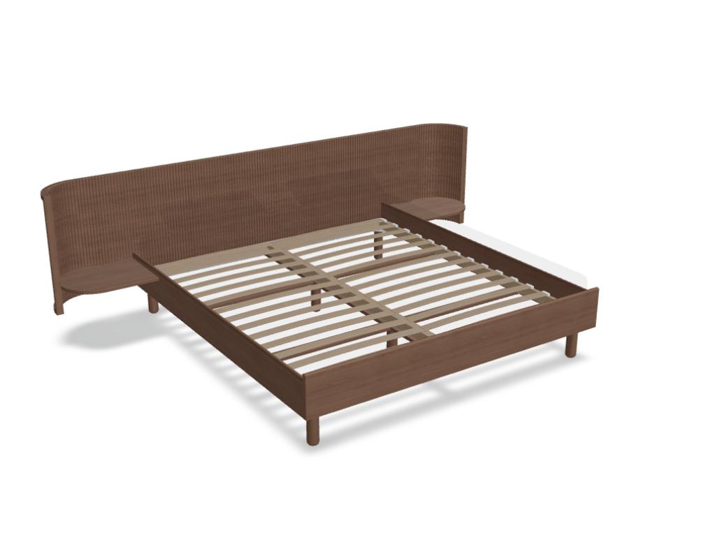 Tamo Hug HGB180 Holzbett mit schlichtem Holzrahmen, gepolstertem Kopfteil und modernem, zeitlosem Design