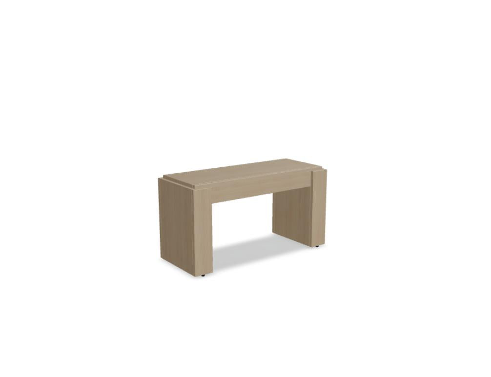Sitzbank Pura PRA80 von Tamo in warmem Holzton, klare Linien, gepolsterte Sitzfläche, ideal als stilvolle Bank fürs Wohnzimmer oder Flur.