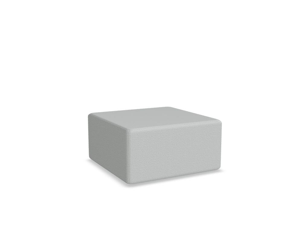 Modulares Sofa Tori von Tamo in Anthrazit mit gepolsterter Sitzfläche, abgerundeter Rückenlehne und Kunststofffüssen.