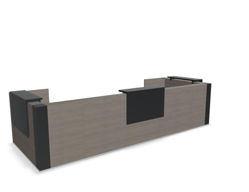 Tera TRA132 - modulare Empfangstheke in Eiche Grau präsentiert im Onlineshop von KAQTU Design AG. Empfangsdesk ist von Mdd