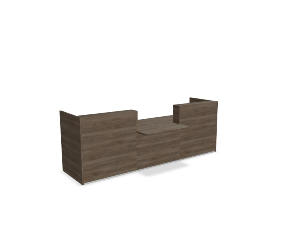 Tera TRA133 - modulare Empfangstheke in Eiche Grau präsentiert im Onlineshop von KAQTU Design AG. Empfangsdesk ist von Mdd